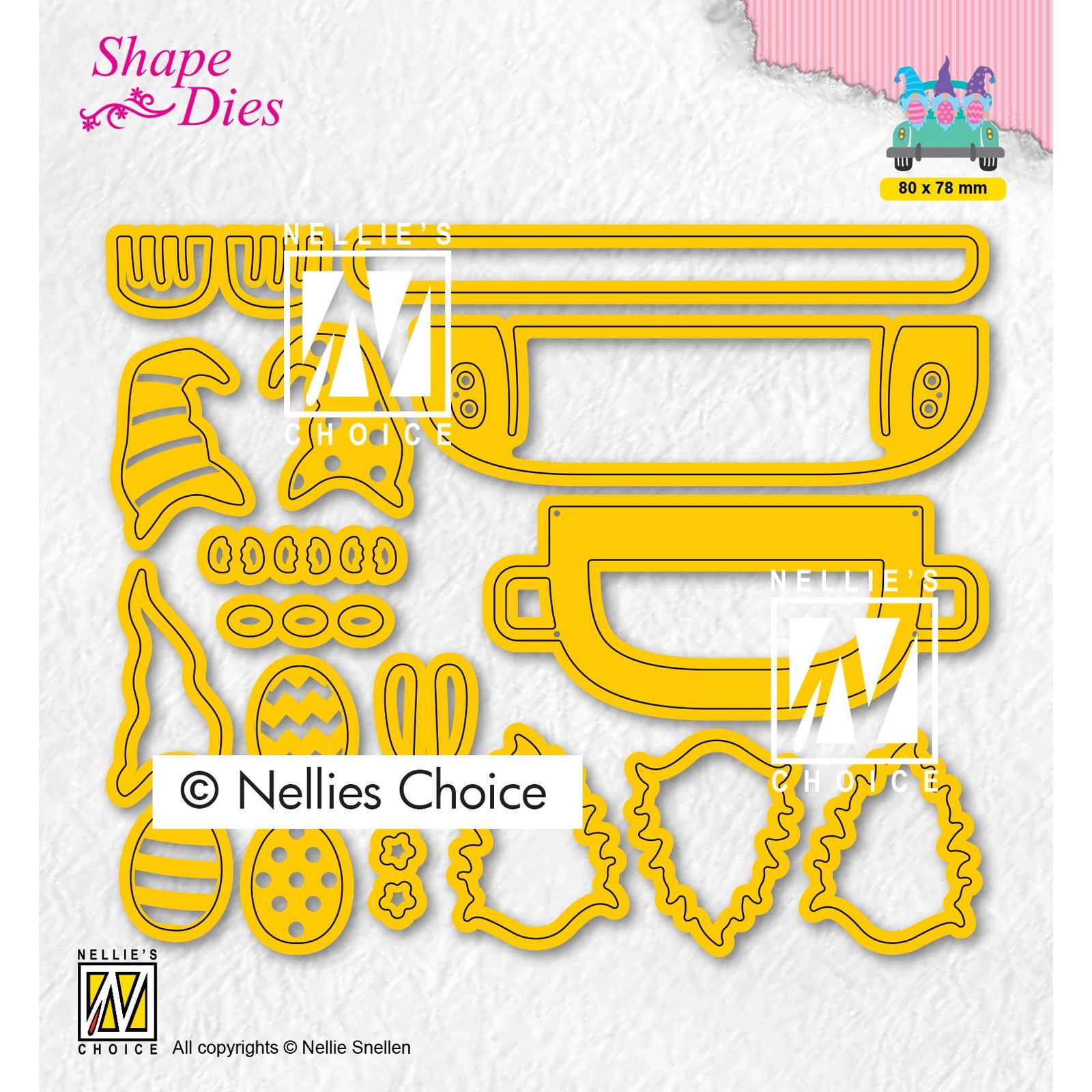 Nellie's Choice • Shape Dies Transport Œuf de Pâques 23pcs