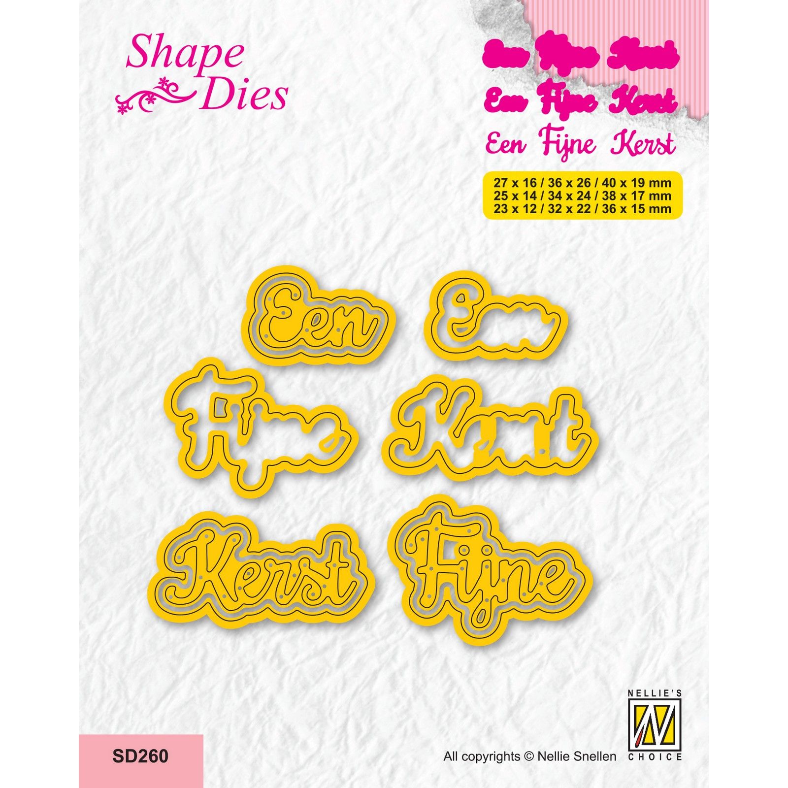 Nellie's Choice • Shape Dies Continue Dutch Texts Fijne Kerst