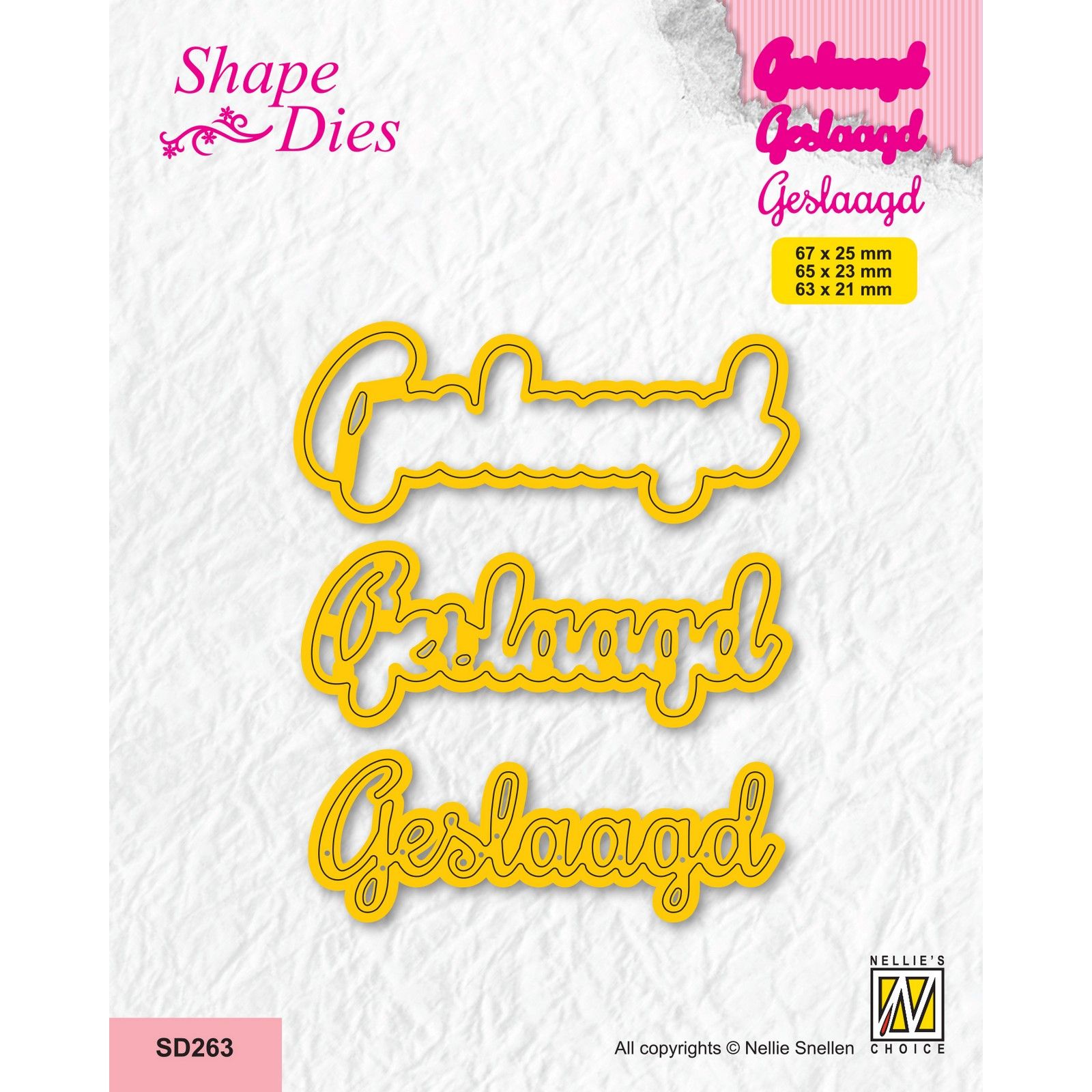 Nellie's Choice • Shape Die Text Geslaagd 3pcs