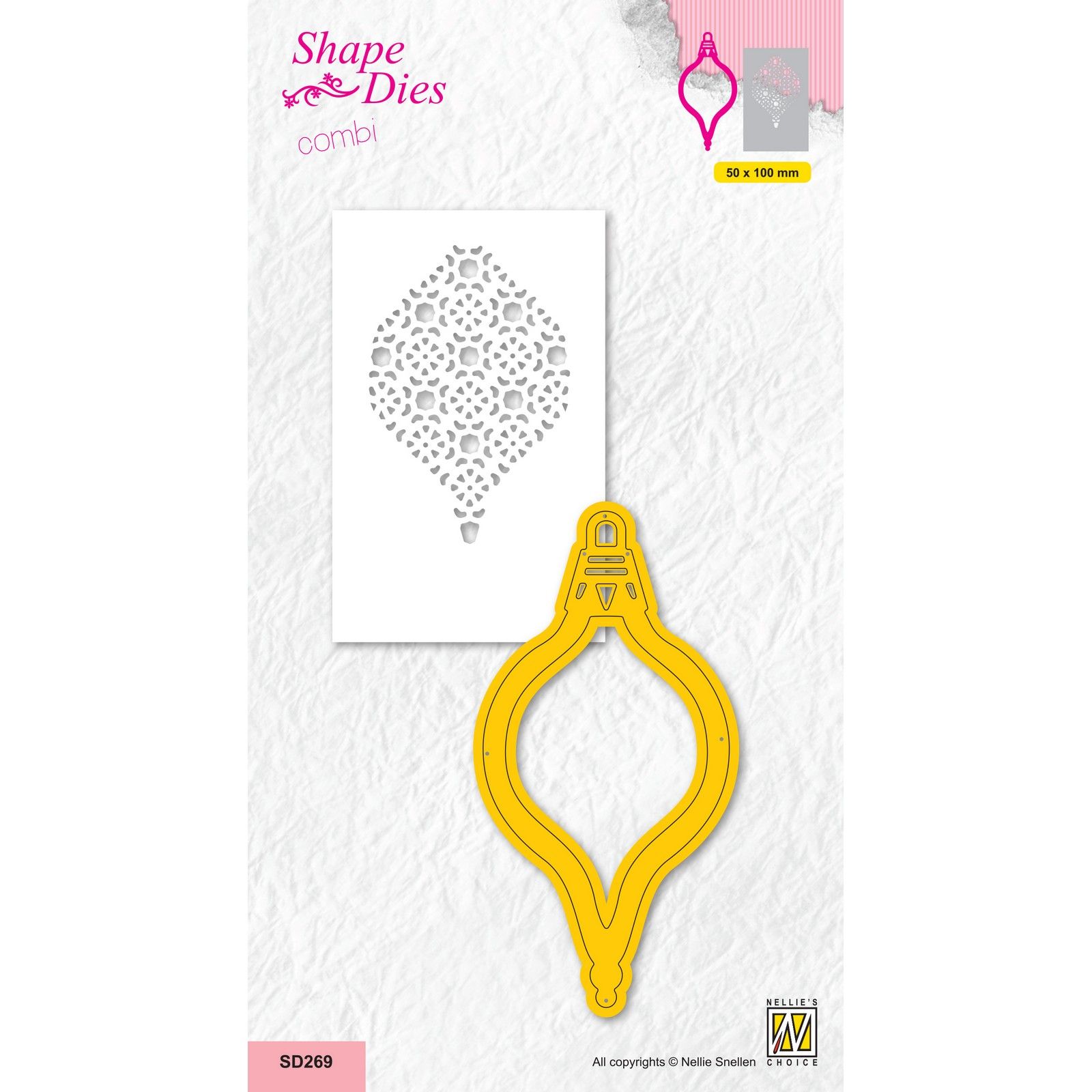 Nellie's Choice • Shape Die & Sjabloon Kerstornament 5x10 cm 2st.