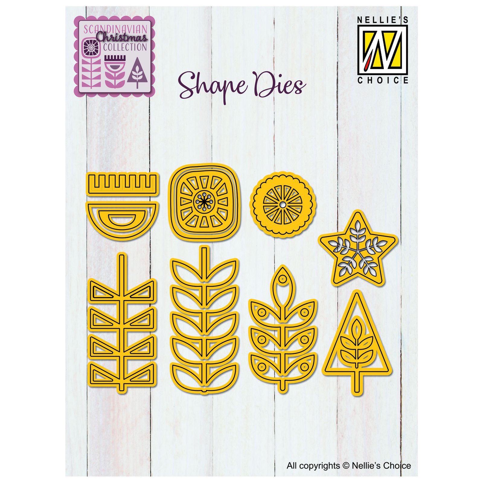 Nellie's Choice • Shape Die en Stencil Scandinavische Bloemen 11st.