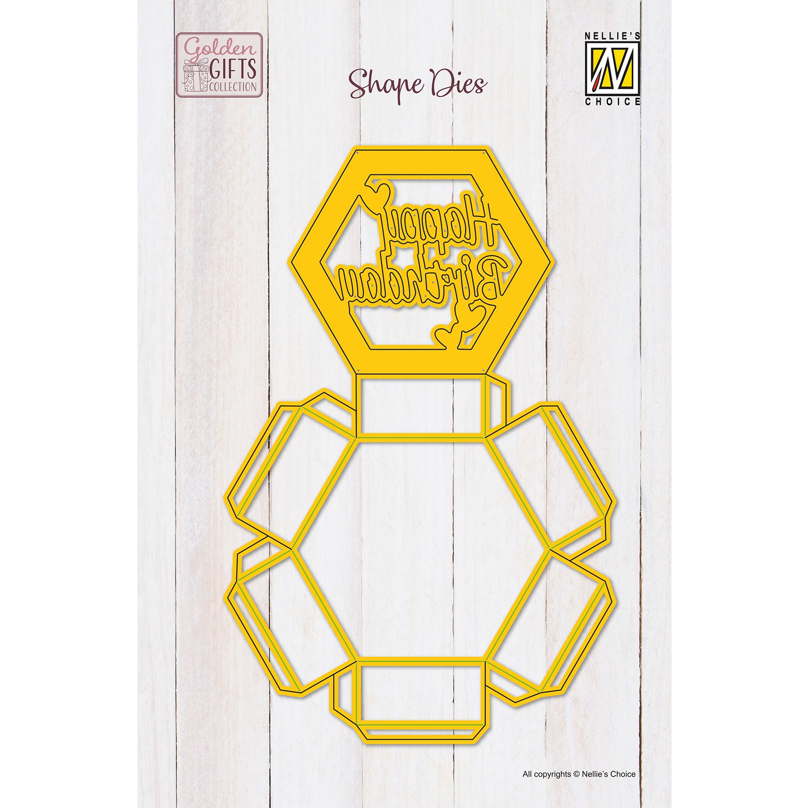 Nellie's Choice • Shape Die Hexagon Shadowbox