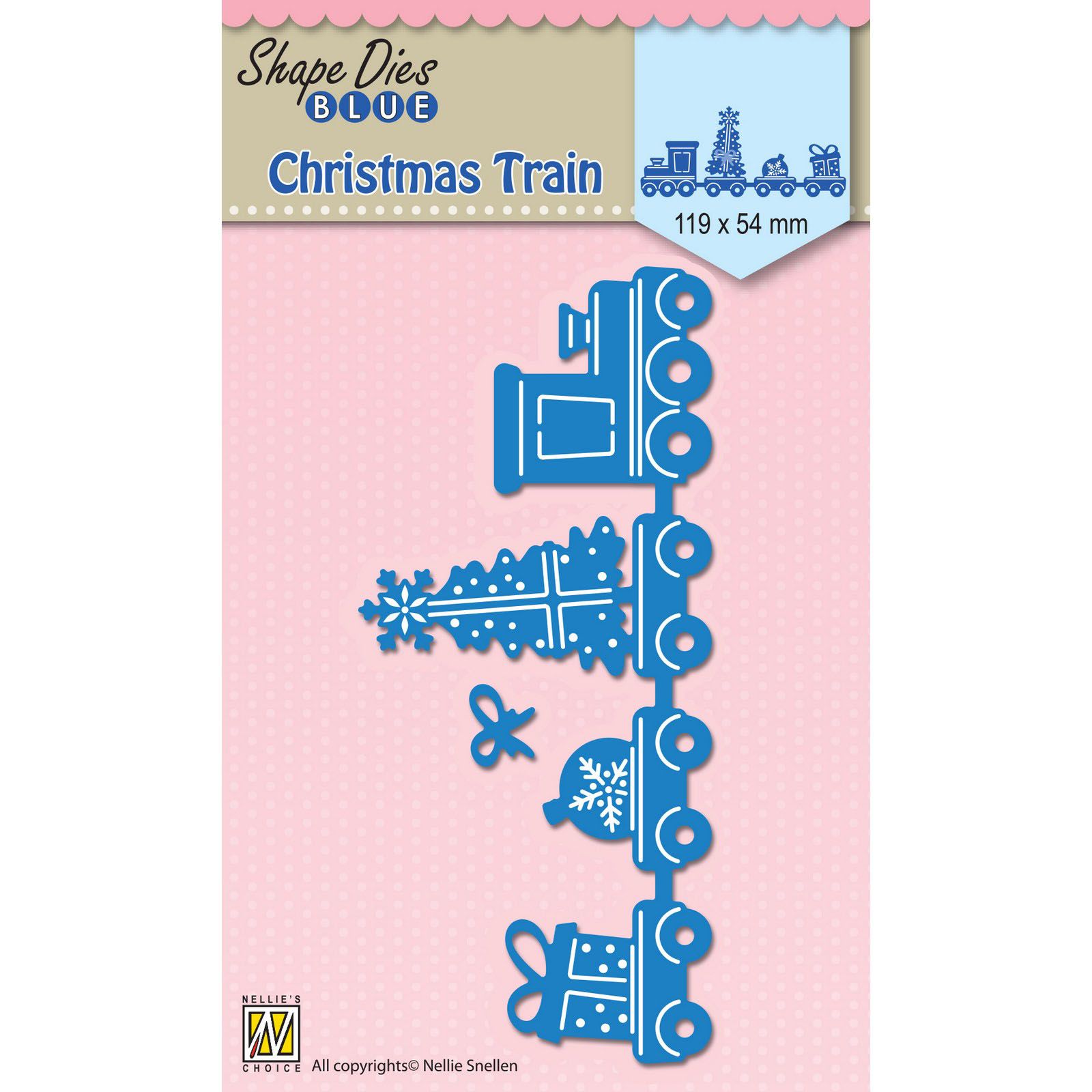 Nellie's Choice • Shape Dies Blue Christmas Train 119x54mm