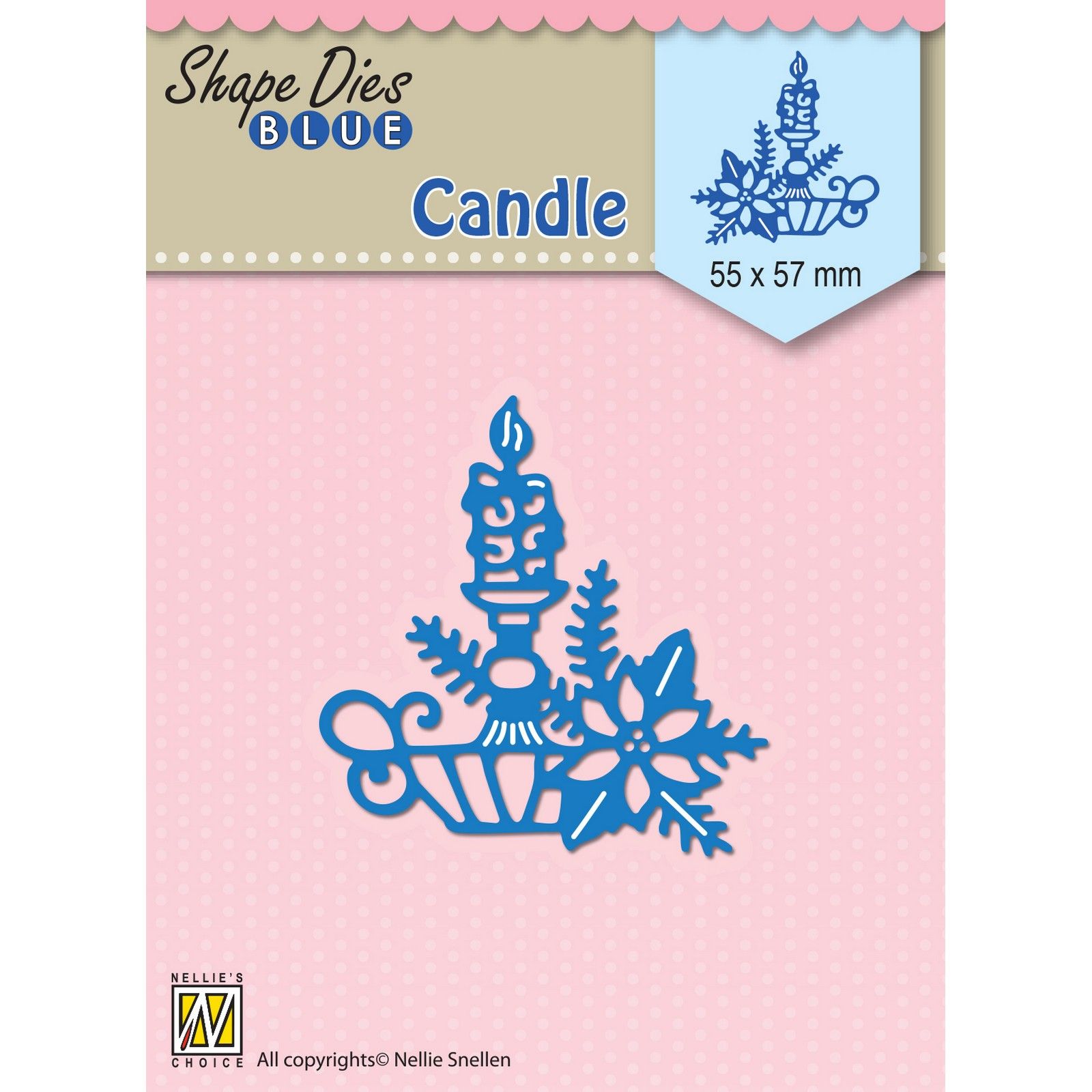 Nellie's Choice • Shape Dies Blue Christmas candle