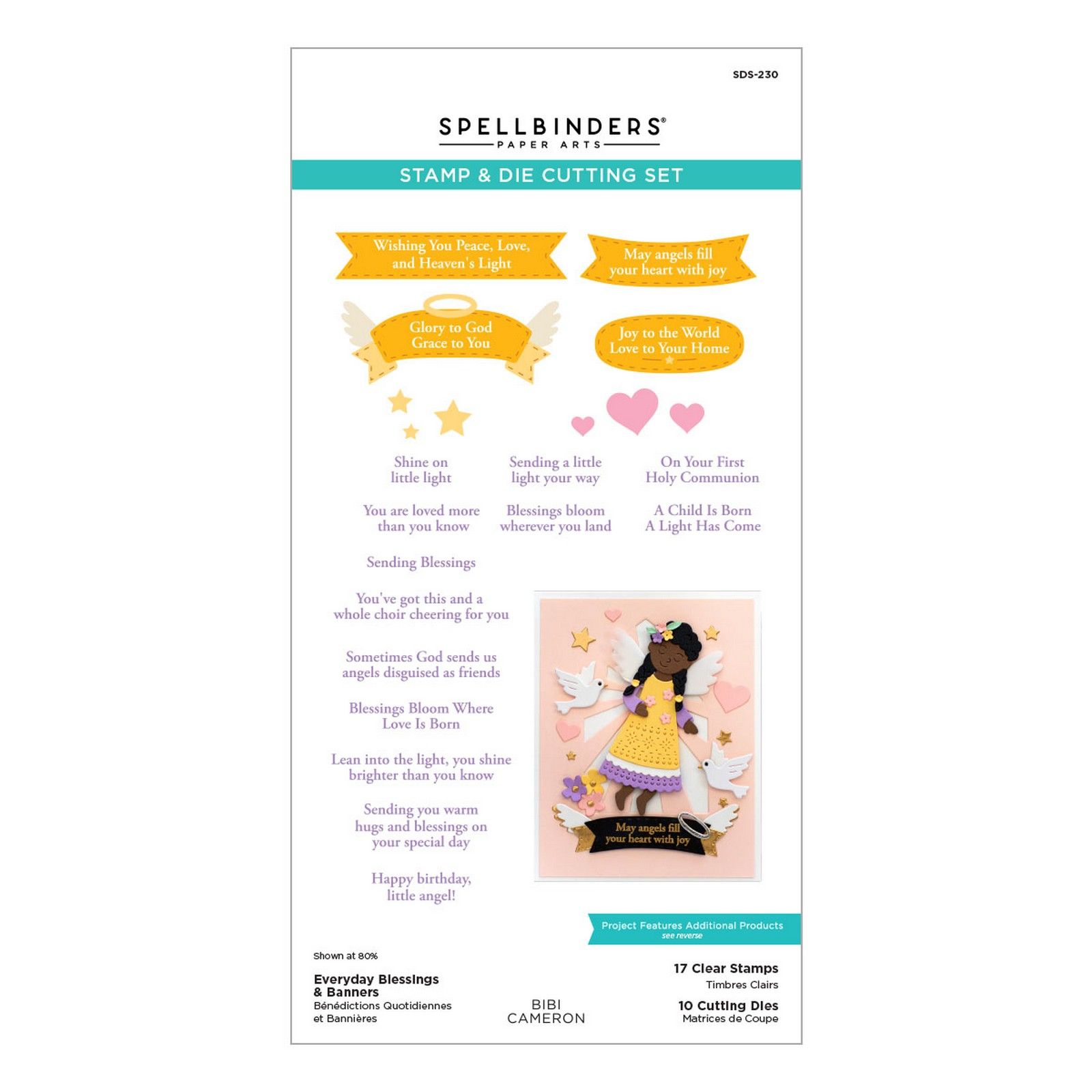 Spellbinders • Everyday Blessings & Banners Stamp & Die Set by Bibi Cameron
