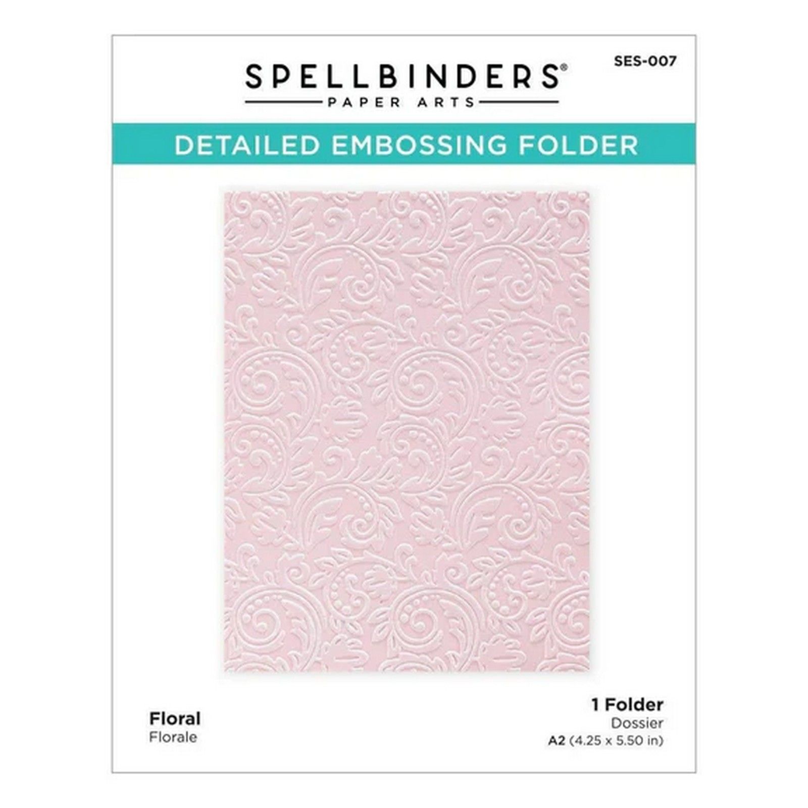 Spellbinders • Cartella per Embossing Floral Swirl 10,8x14cm