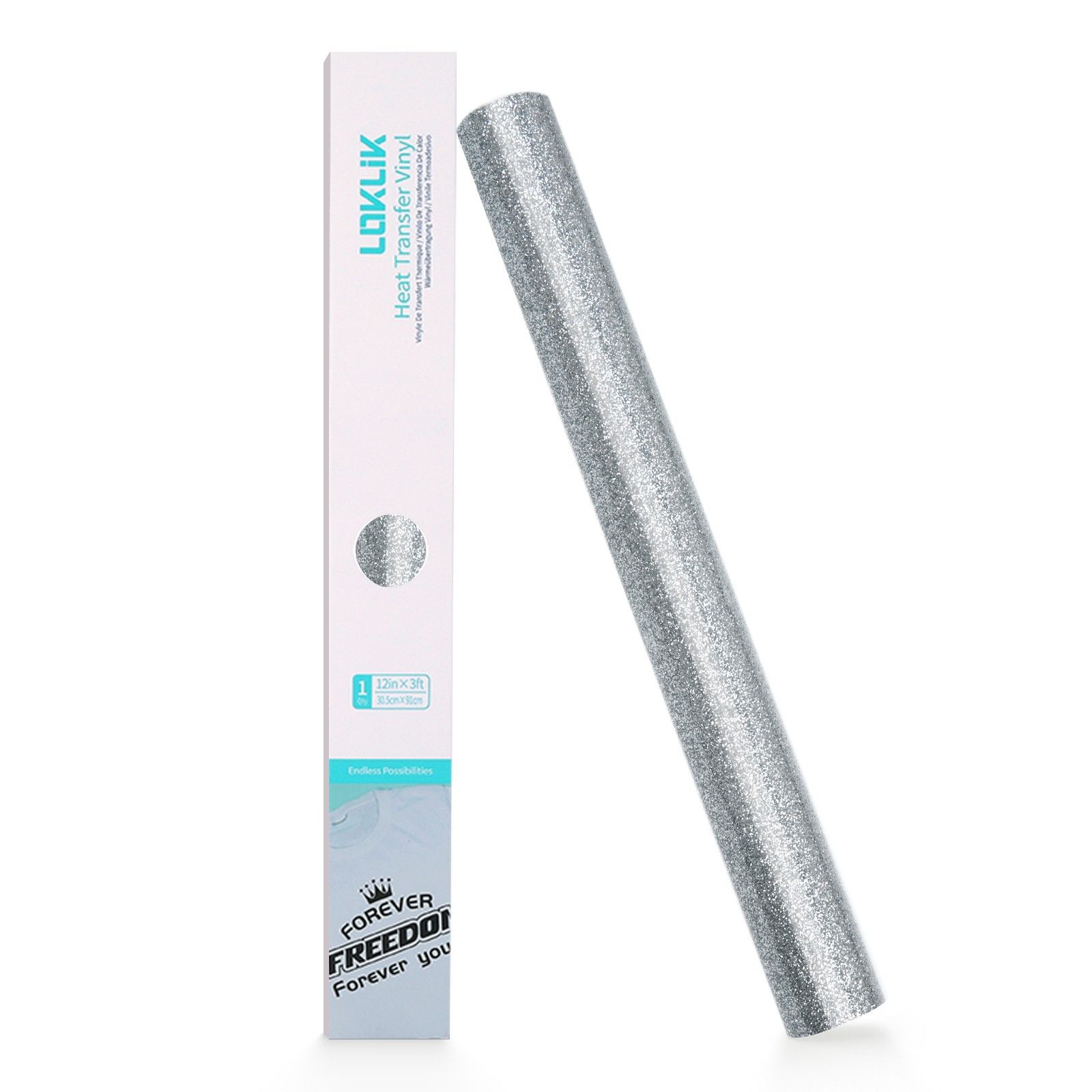 LOKLiK • Heat Transfer Vinyl Glitter Silver 30,5x90cm