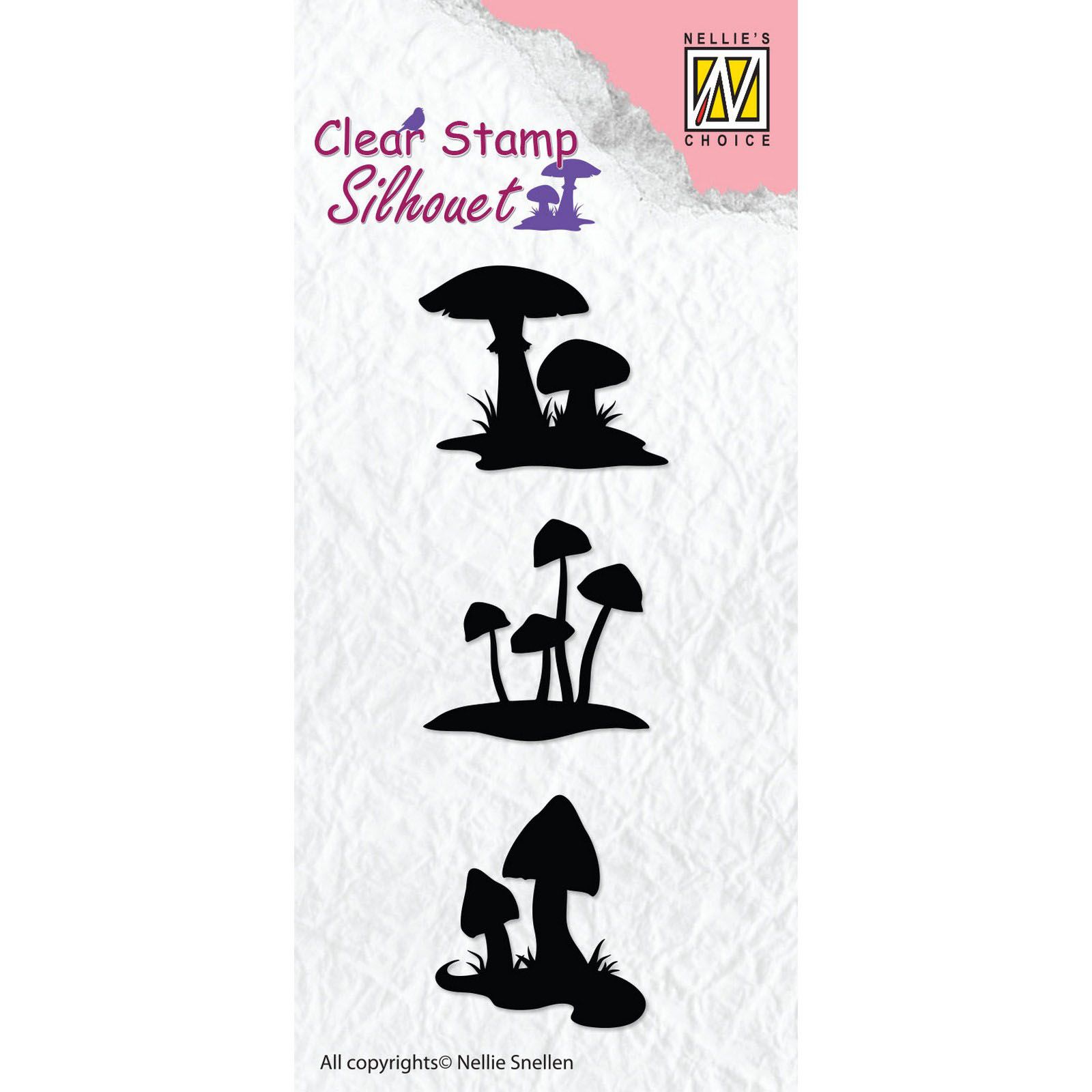 Nellie's Choice • Silhouet Clear Stamps Mushrooms