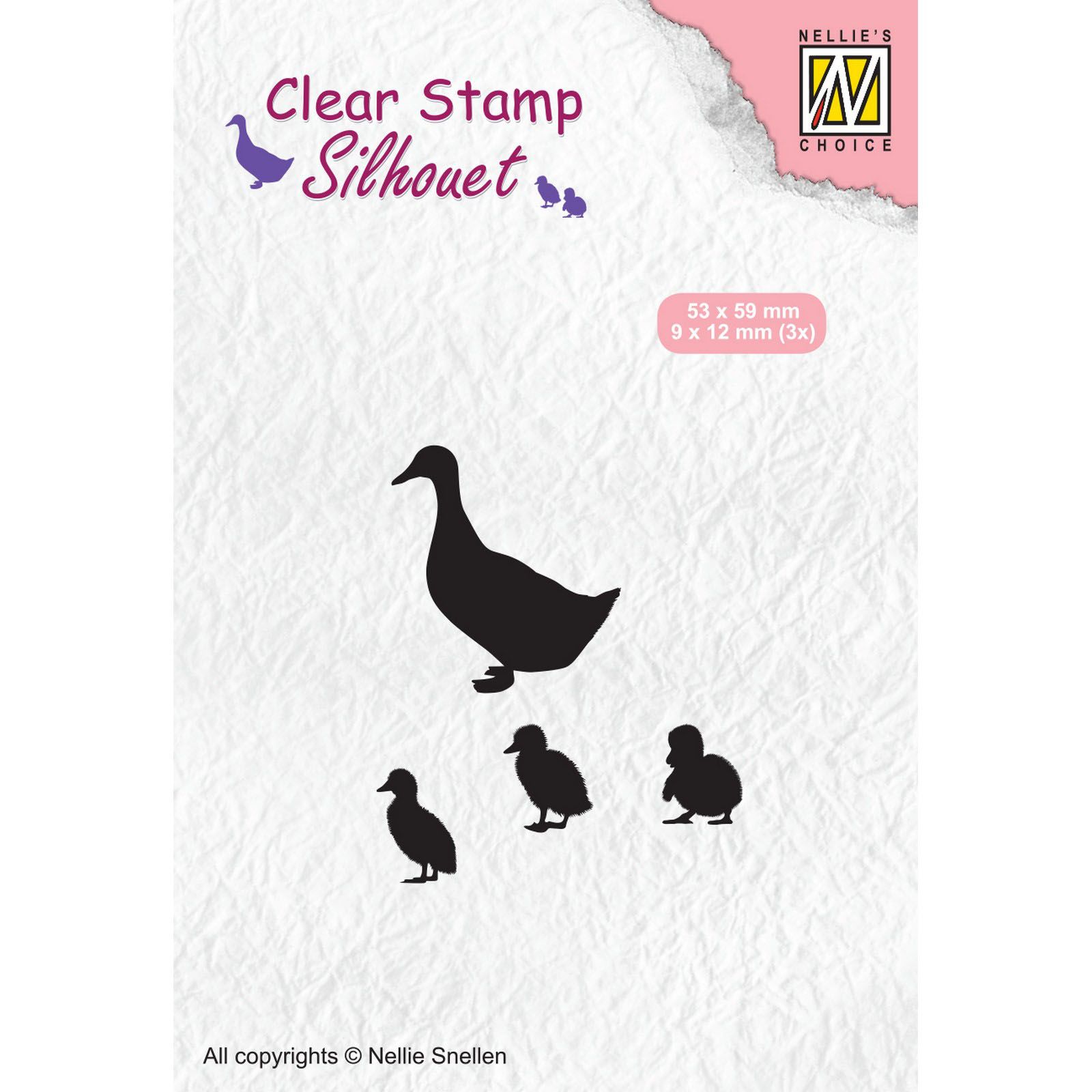 Nellie's Choice • Silhouet Clear Stamps Duck With Chicks