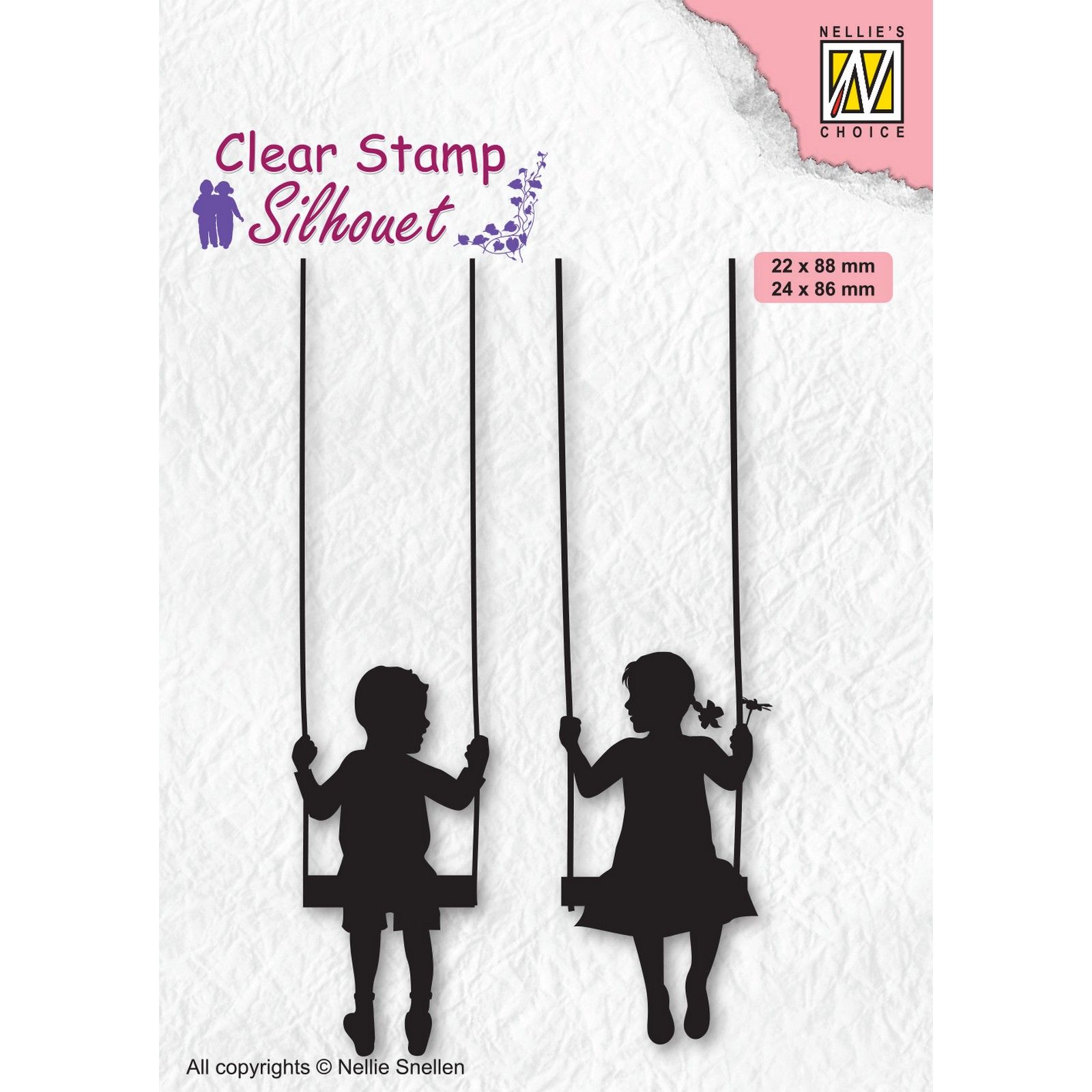 Nellie's Choice • Silhouet Clear Stamps Boy And Girl Swinging