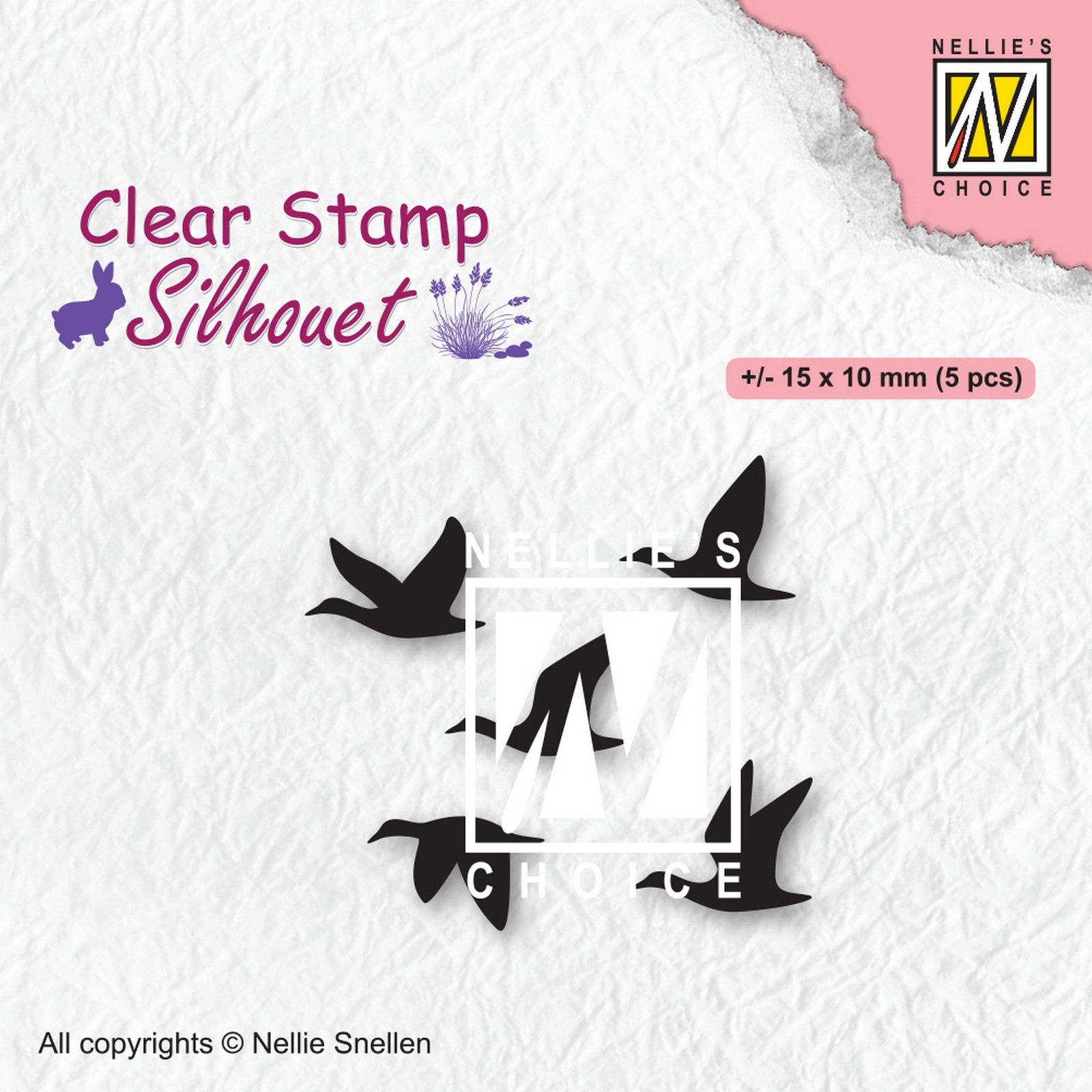 Nellie's Choice • Silhouet Spring Clear Stamps Flying Birds