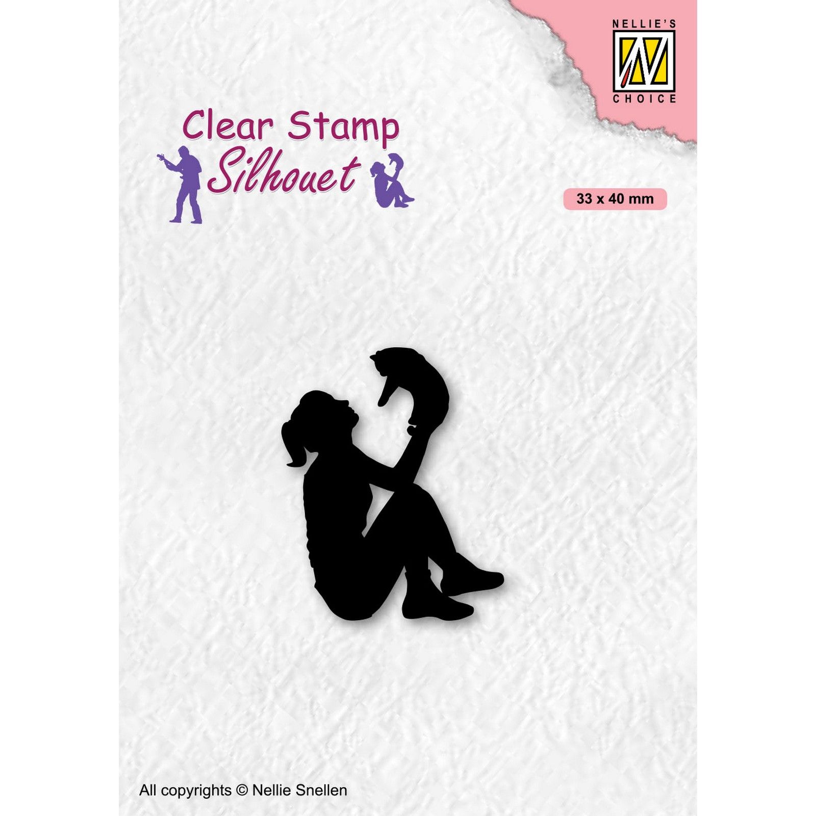 Nellie's Choice • Silhouet Clear Stamps Teens-Series Teengirl With Cat