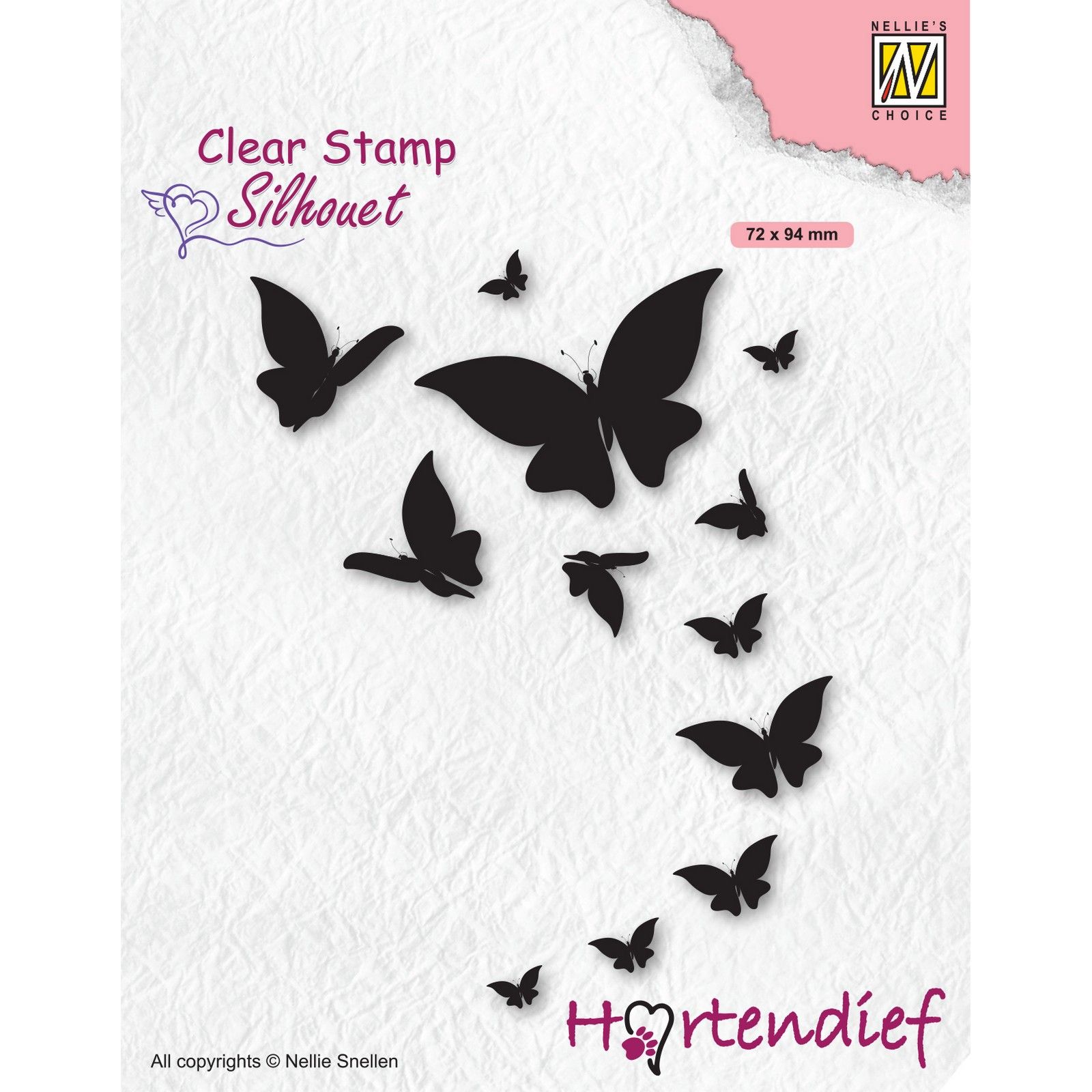 Nellie's Choice • Silhouet Clear Stempels Hartedief Serie Butterflies