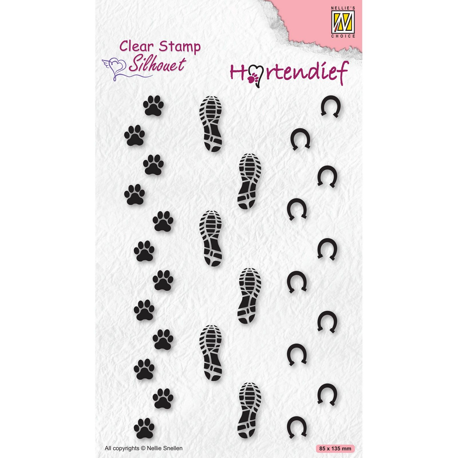 Nellie's Choice • Silhouet Clear Stamps Hartedief Series Footprints