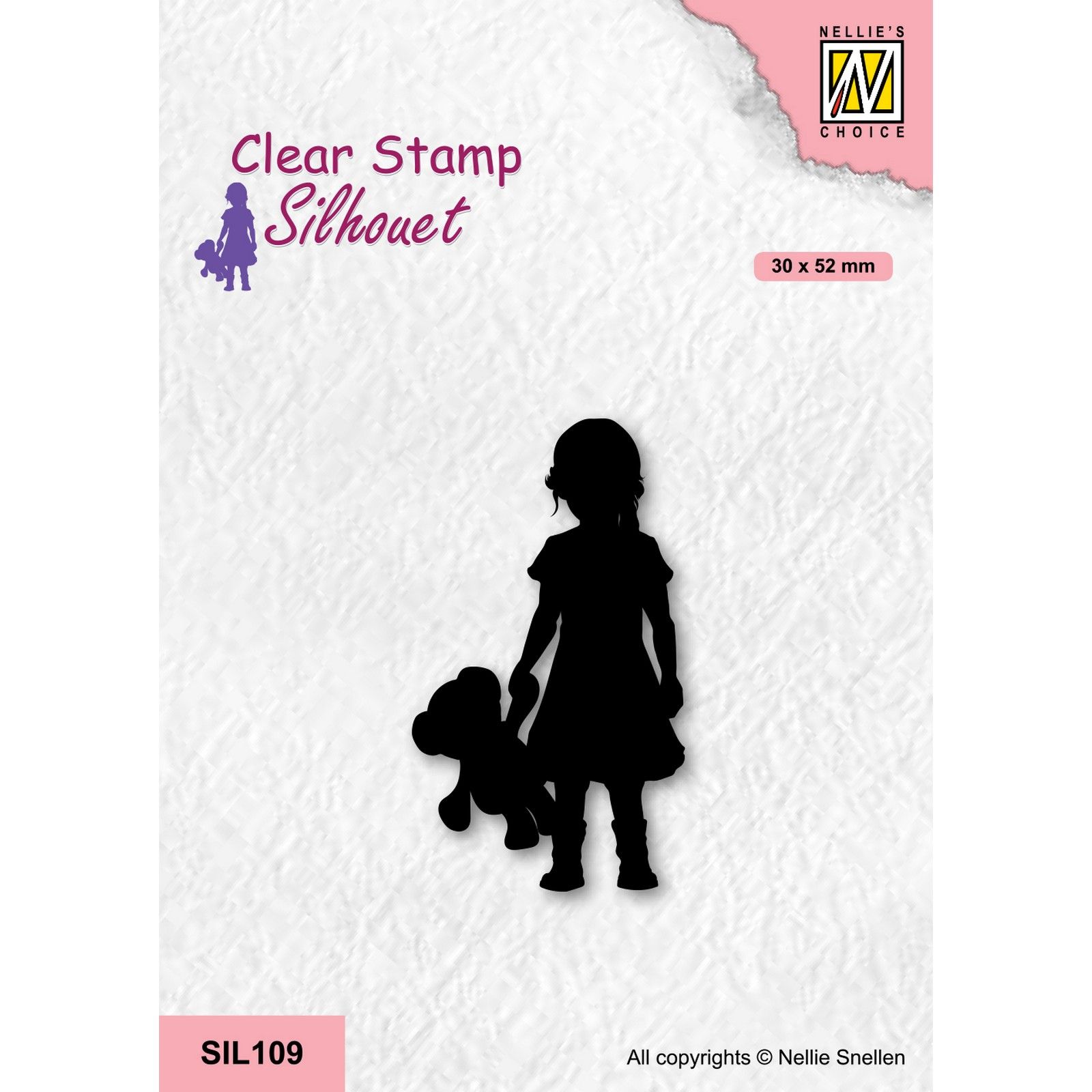 Nellie's Choice • Silhouet Clear Stamps Girl With Bear