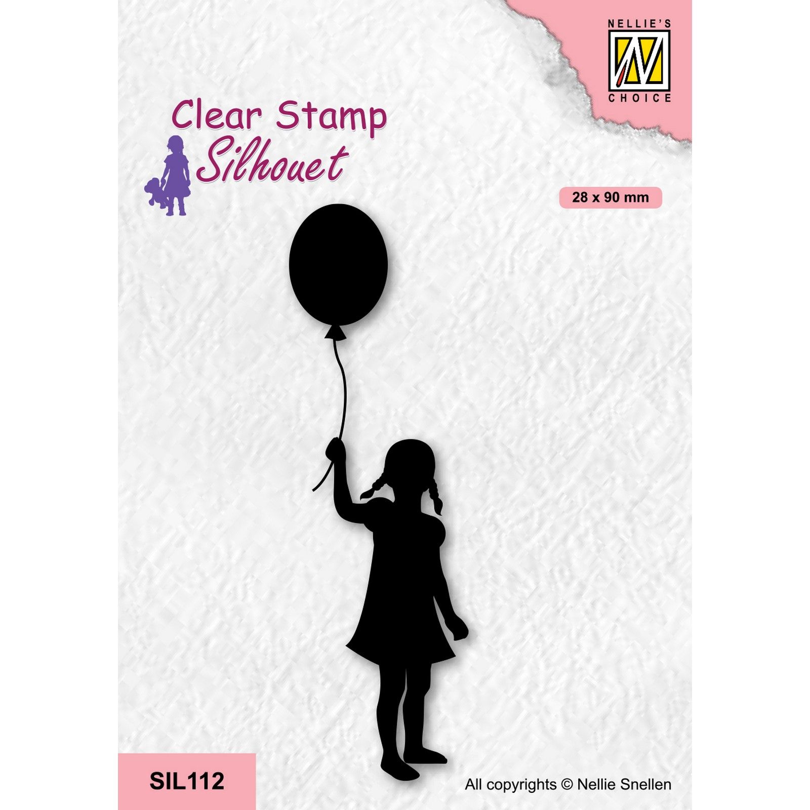 Nellie's Choice • Silhouet Clear Stempels Girl with Balloon