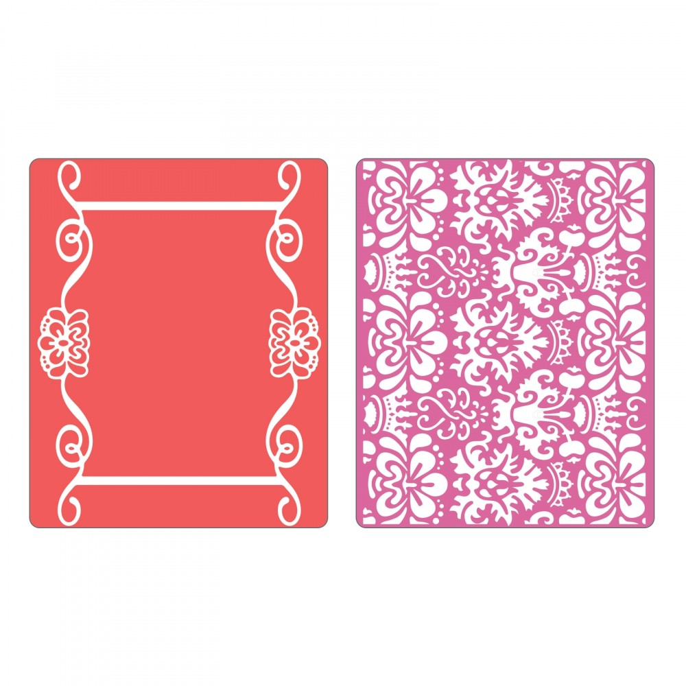 Sizzix • 3D Textured Impressions Carpeta de embossing scroll frame Succulent