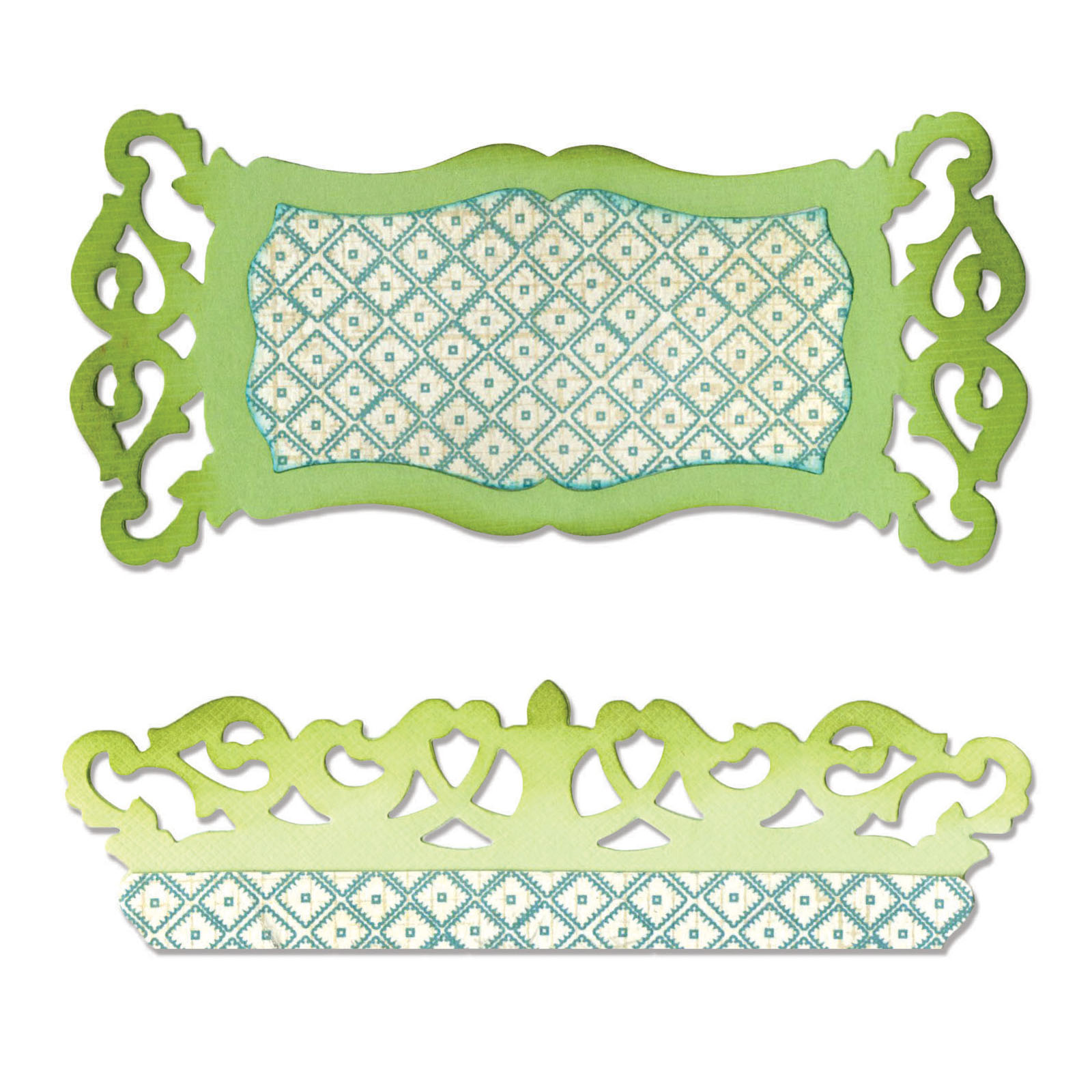 Sizzix • Sizzlits die Label edge Scrollwork