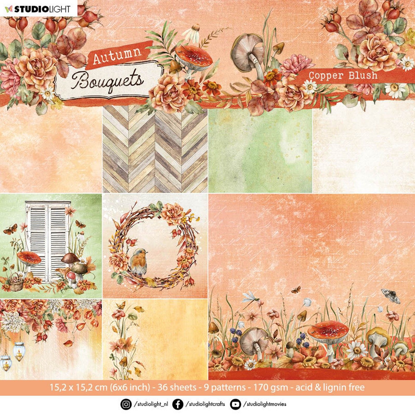 Studio Light • Autumn Bouquet Paper Pad Copper Blush
