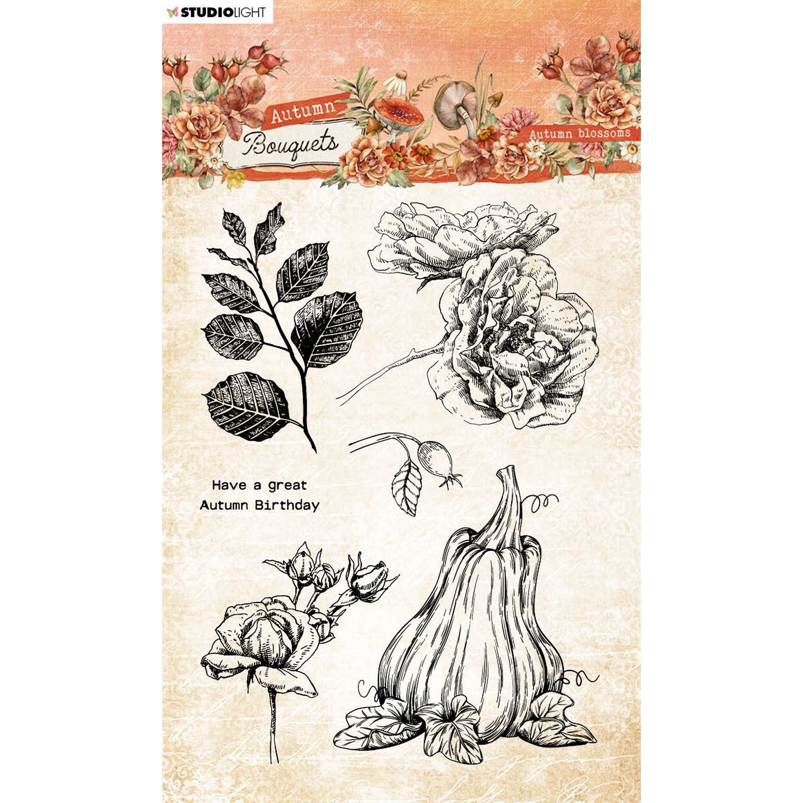 Studio Light • Autumn Bouquet Clear Stempels Autumn Blossoms