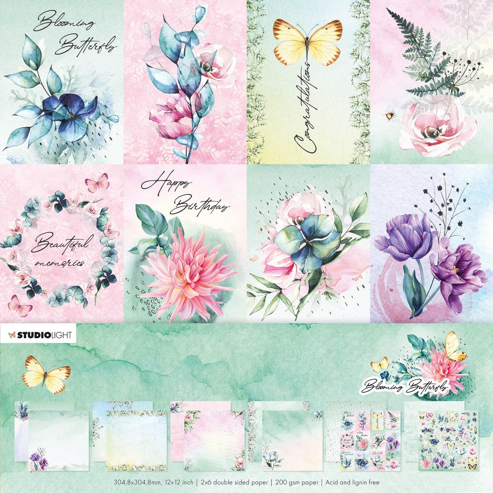 Studio Light • Blooming Butterfly Scrap Paper Set 