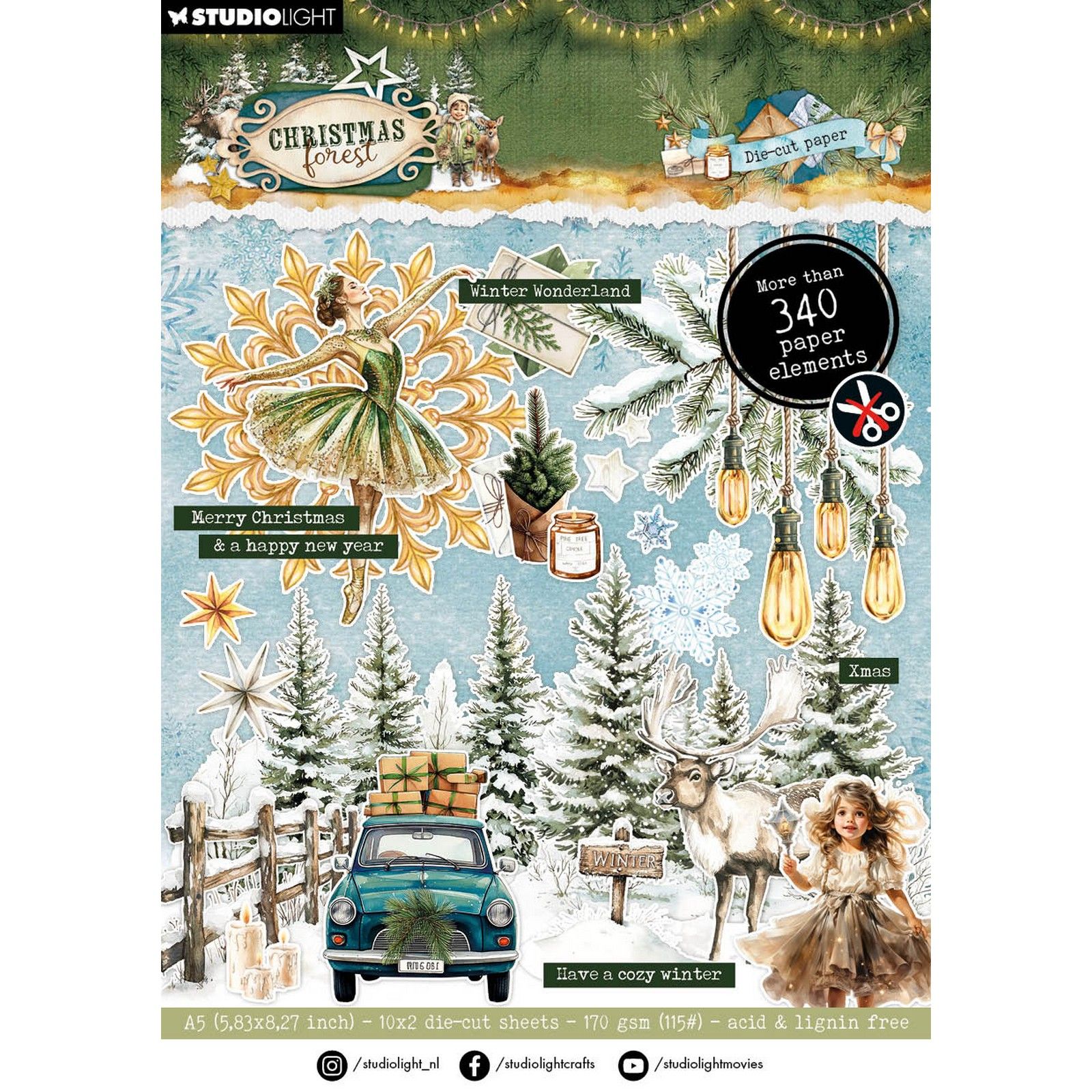 Studio Light • Christmas Forest Die-cut paper pad Paper elements