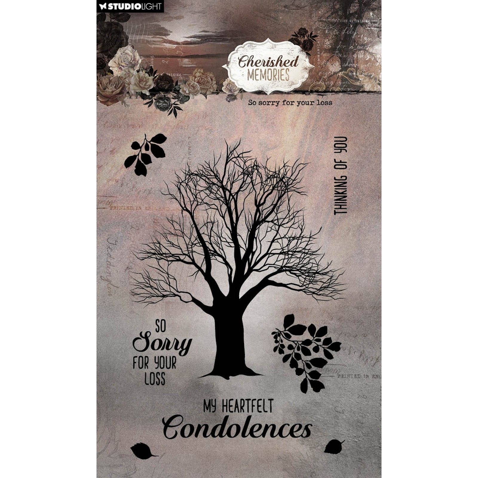 Studio Light • Cherished Memories Clear Stamp So sorry for your loss