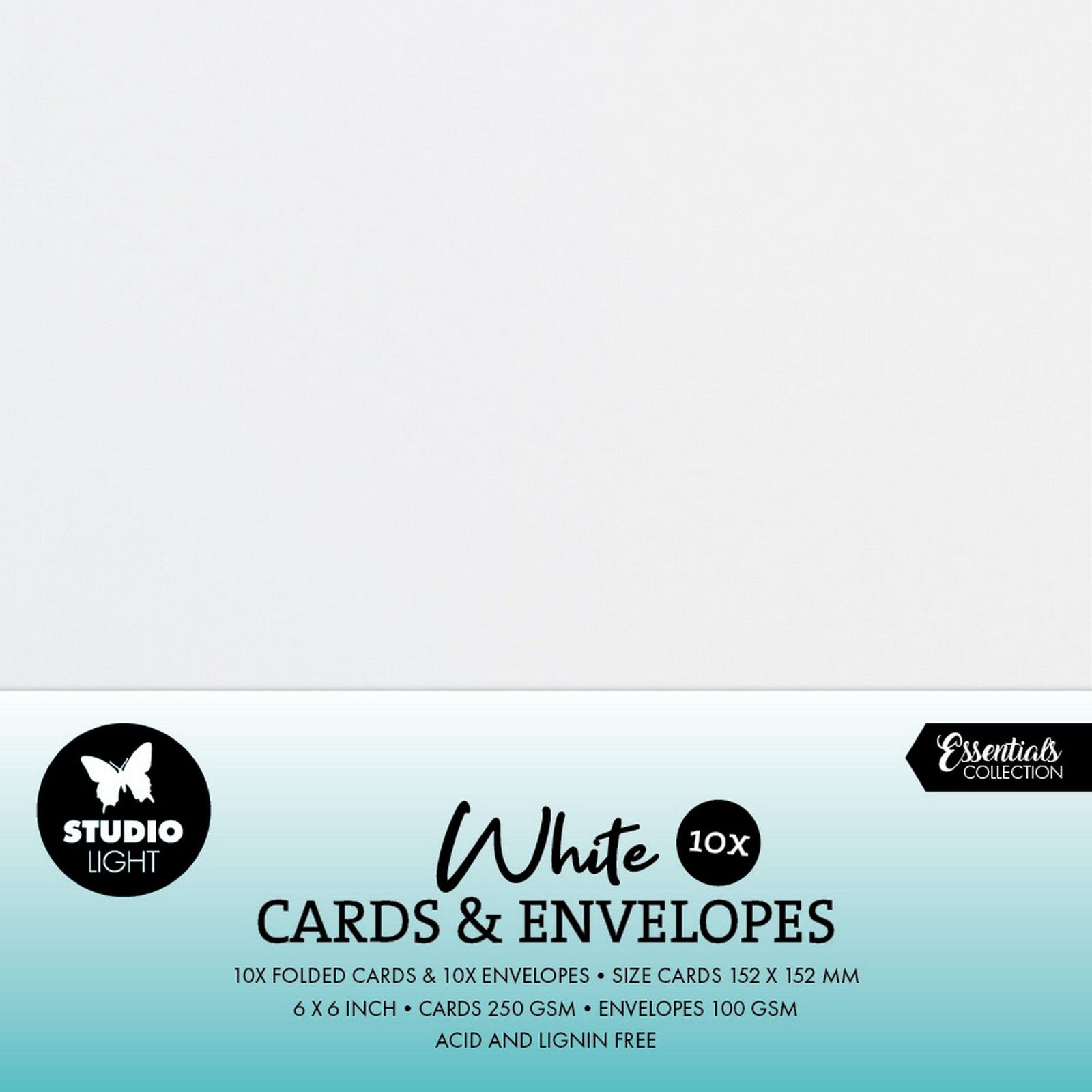 Studio Light • Cards & Envelopes White 15,24x15,24cm