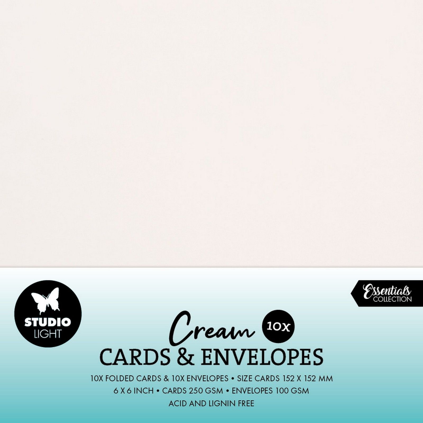 Studio Light • Cards & Envelopes Creme 15,24x15,24cm