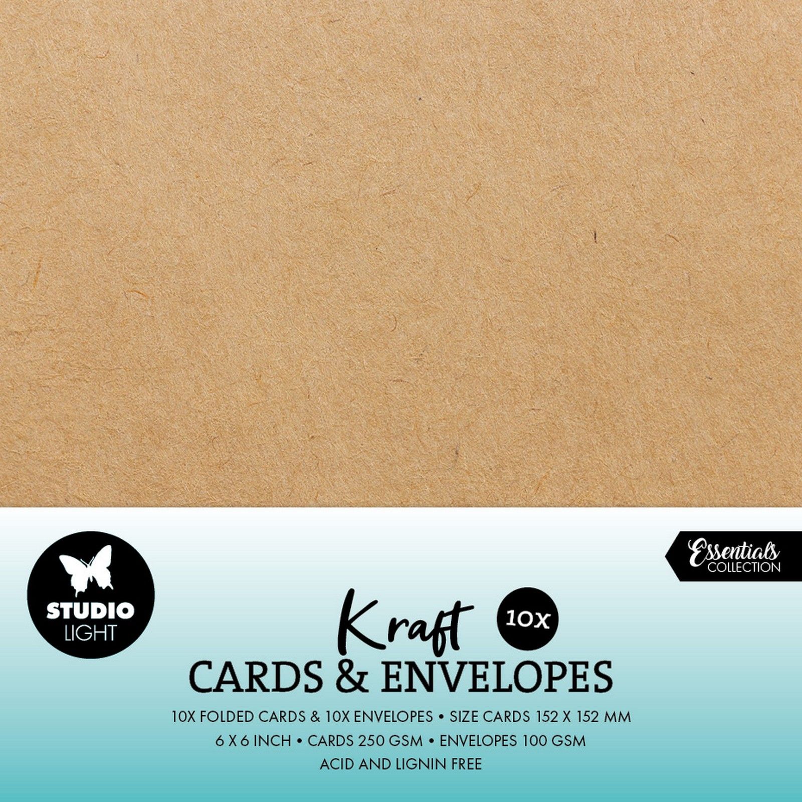 Studio Light • Cards & Envelopes Kraft 15,24x15,24cm