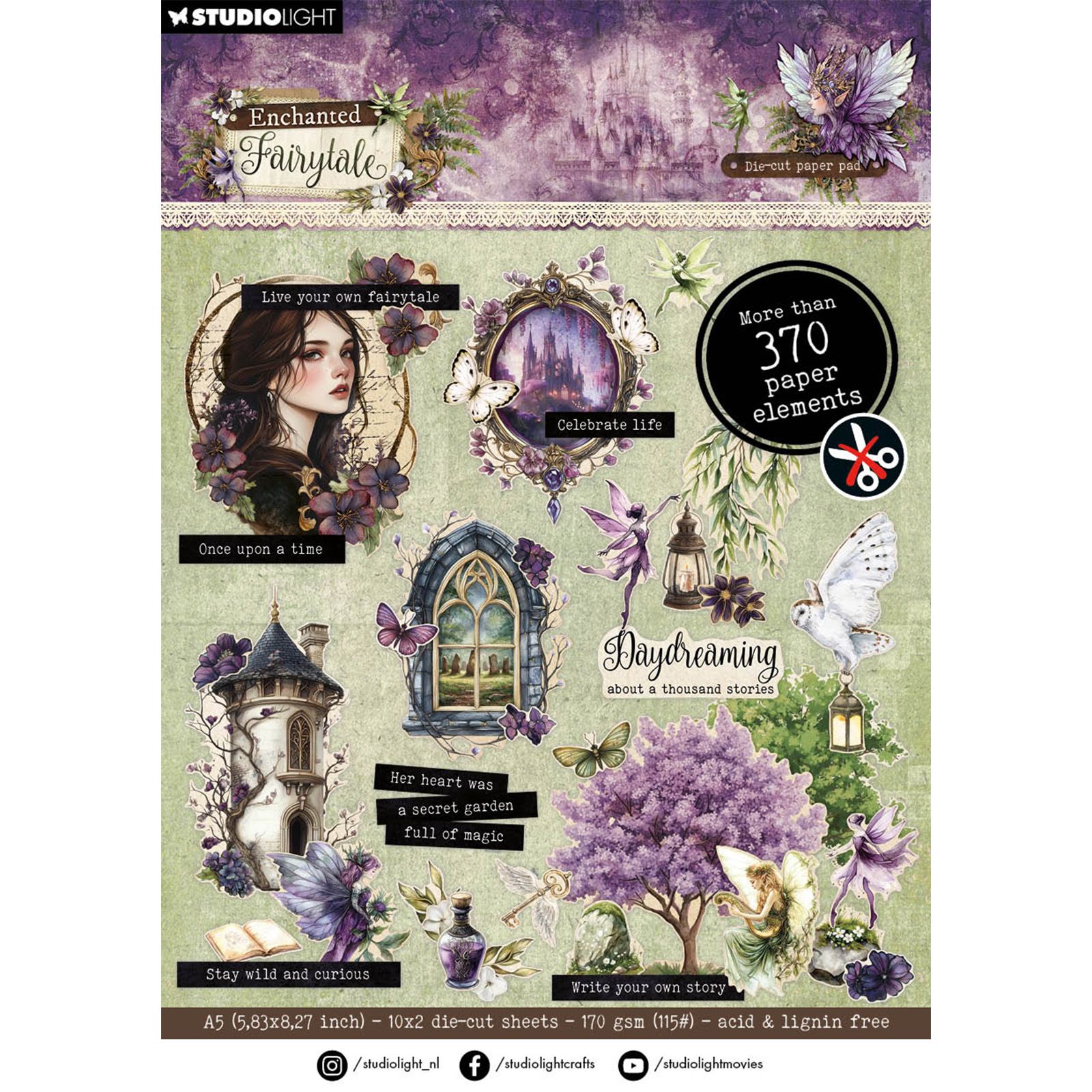 Studio Light • Die-cut Elements Paper Pad Enchanted Fairytale 