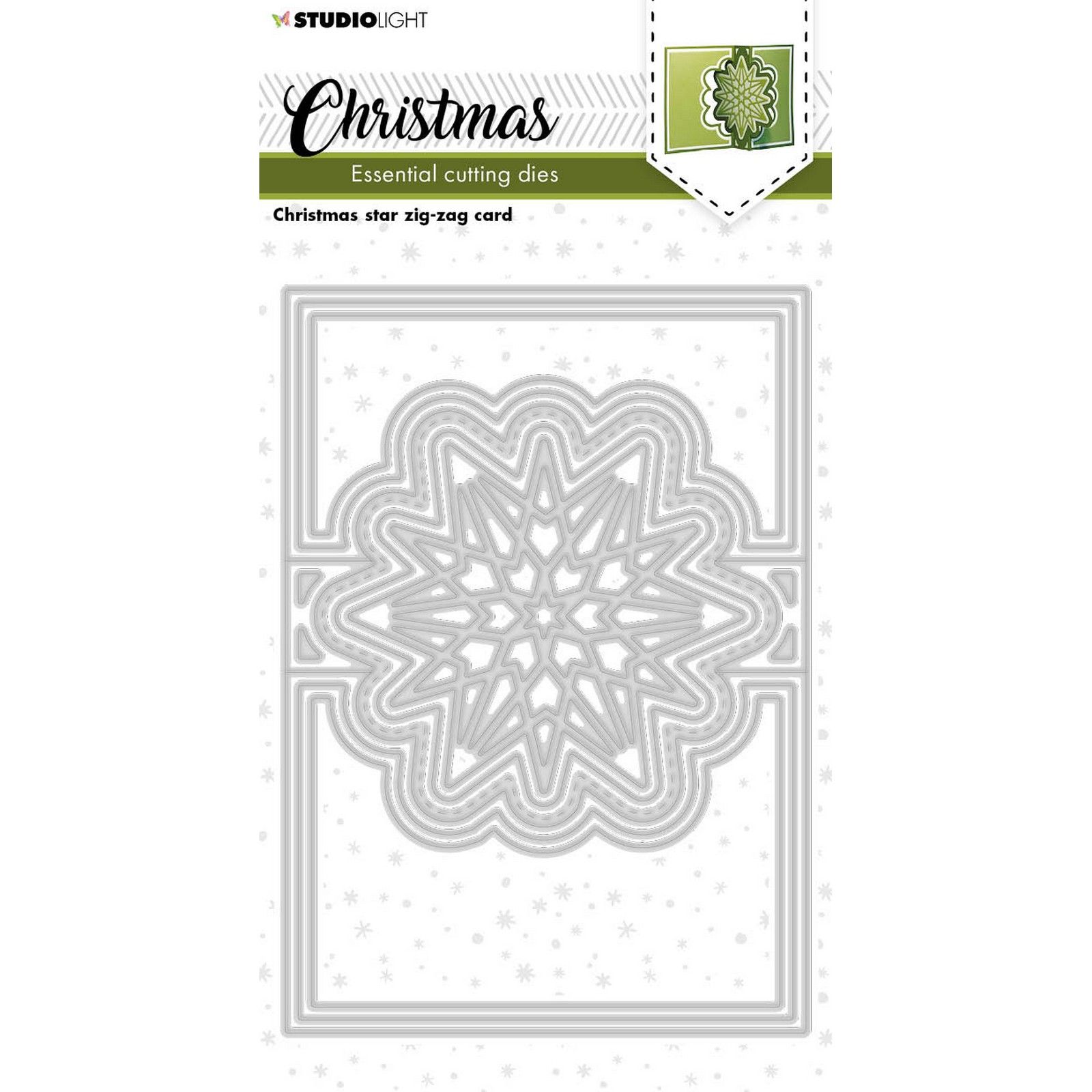 Studio Light • Essentials Cutting Dies Christmas Star Zig-Zag Card