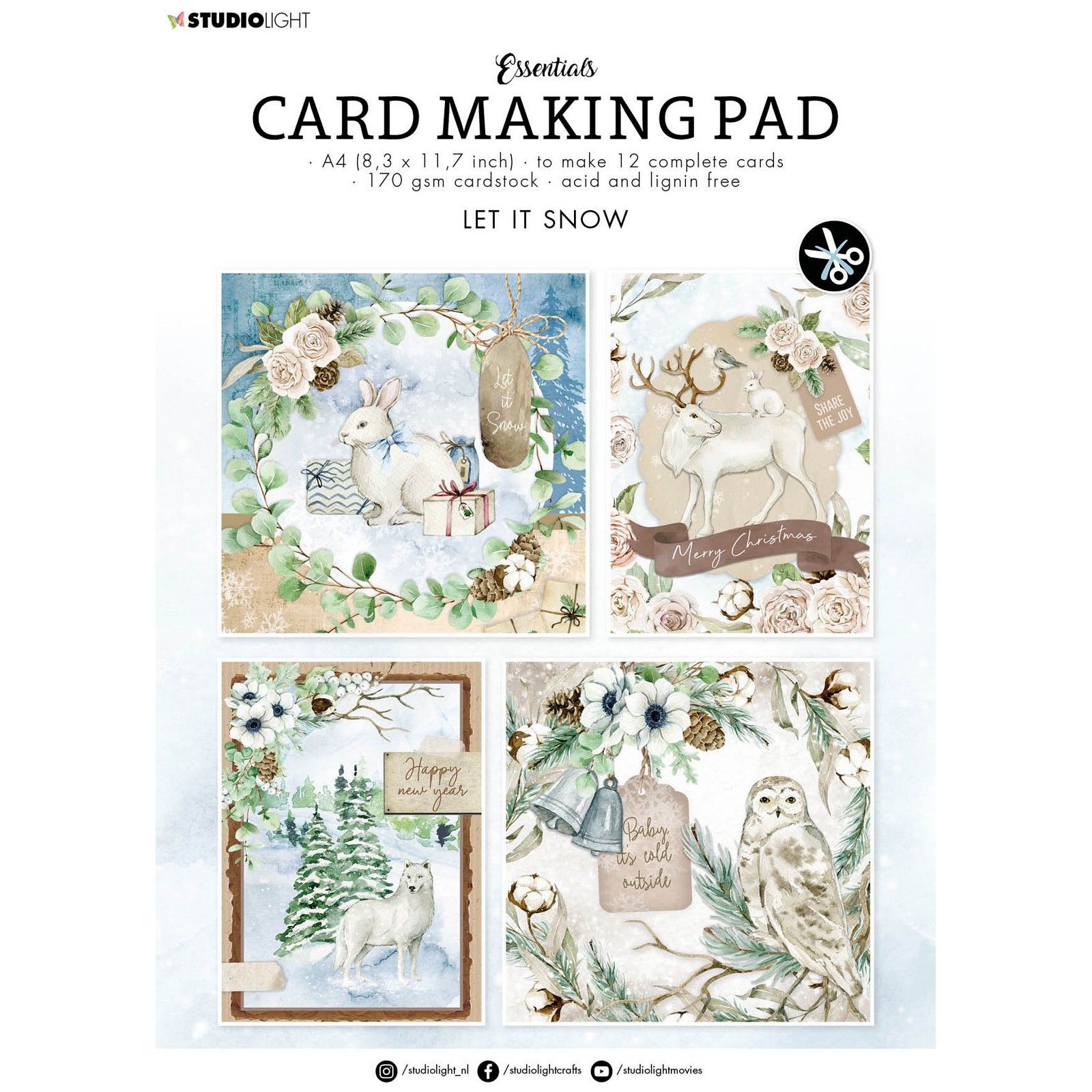 Studio Light • Essentials Card Making Pad Let It Snow