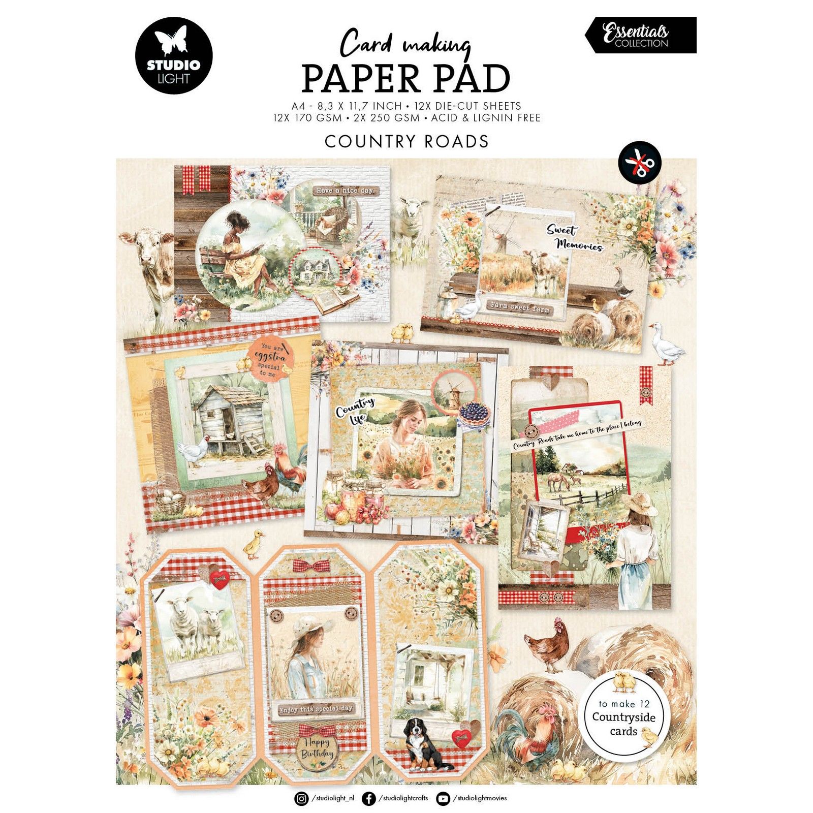 Studio Light • Essentials Card Making Pad Country Roads