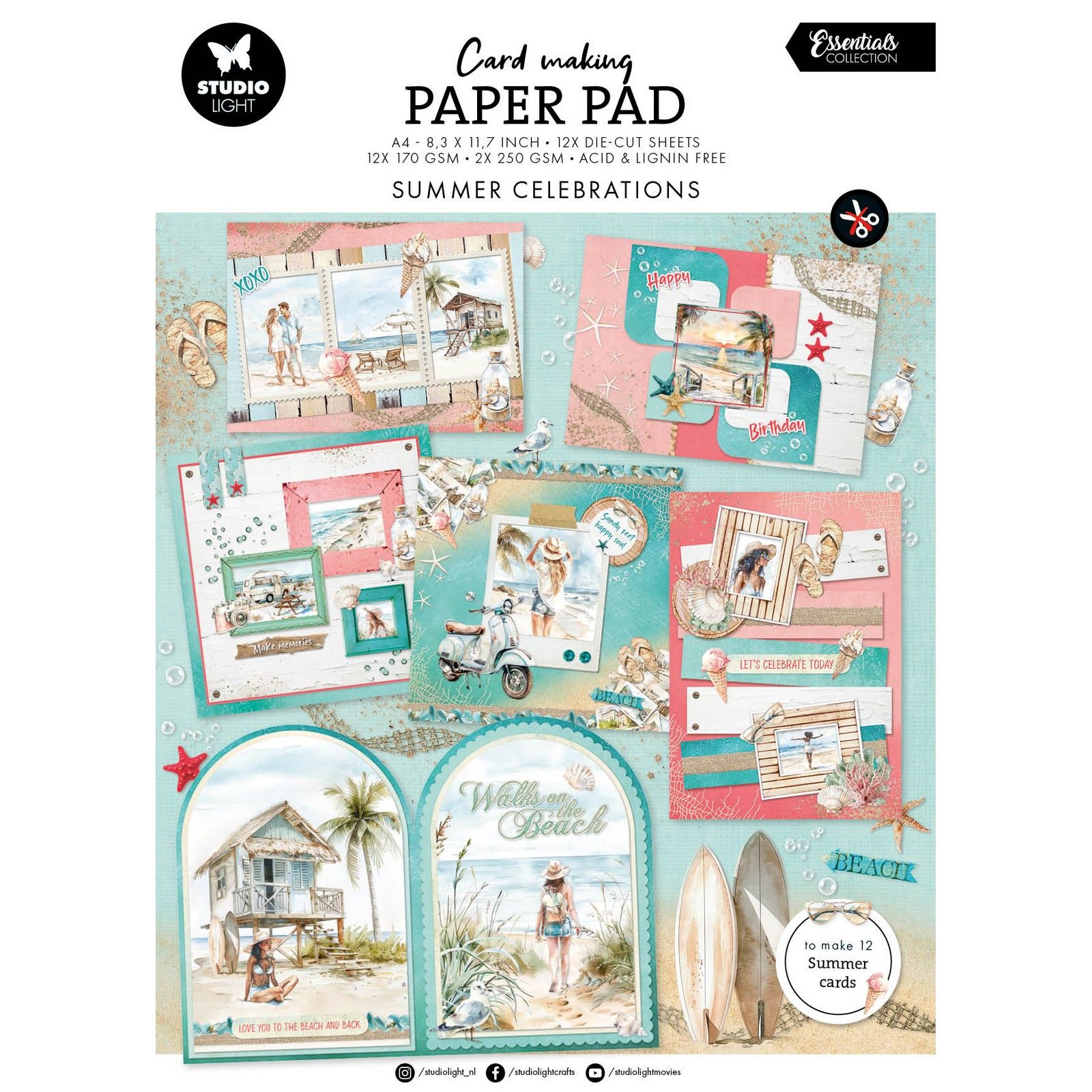 Studio Light • Essentials Card Making Pad Summer Celebration
