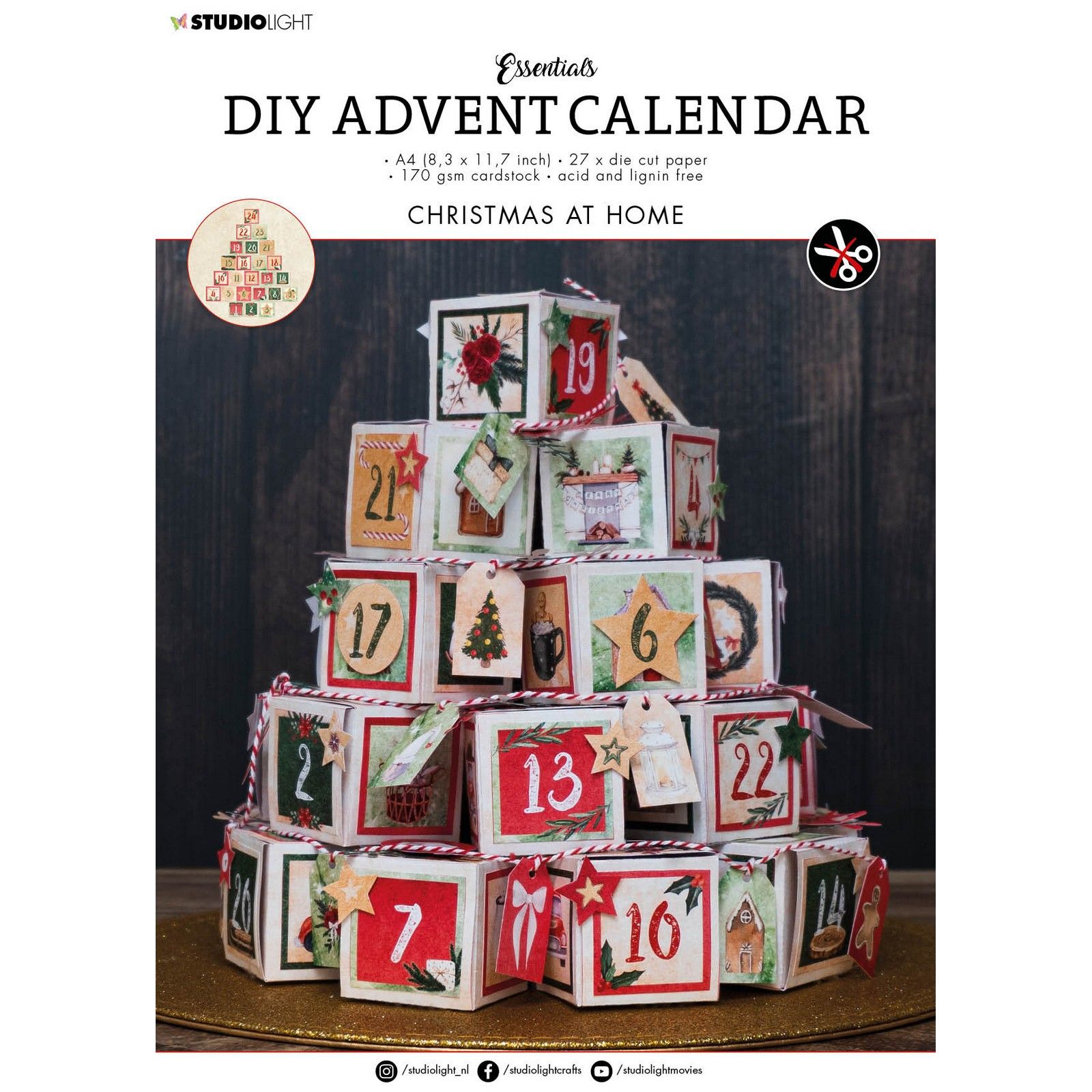 Studio Light • Essentials Die Cut Block Advent calendar Christmas at Home