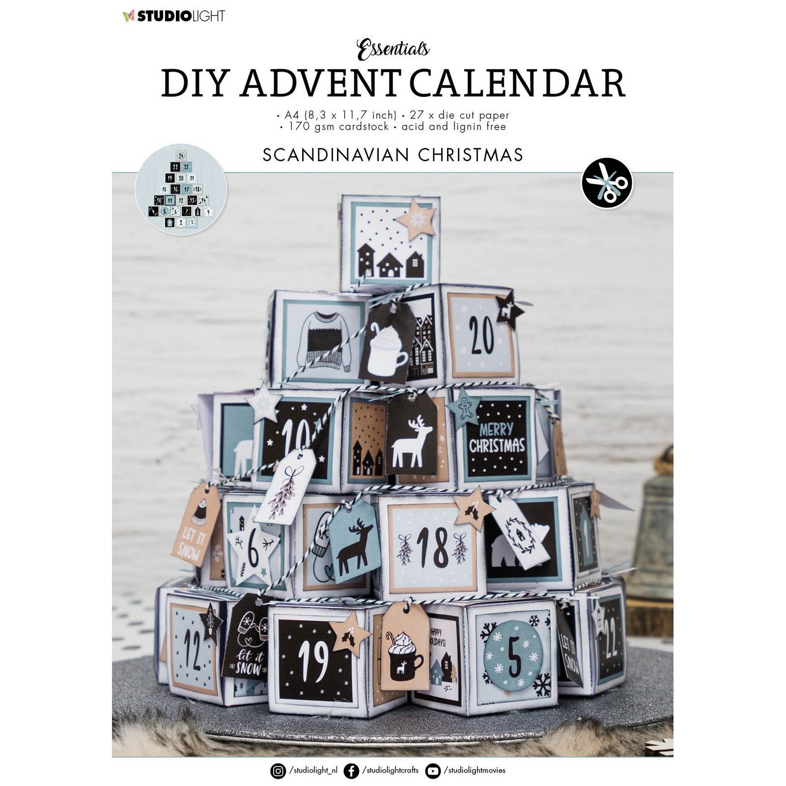 Studio Light • Essentials Die Cut Block Advent calendar Scandinavian Christmas