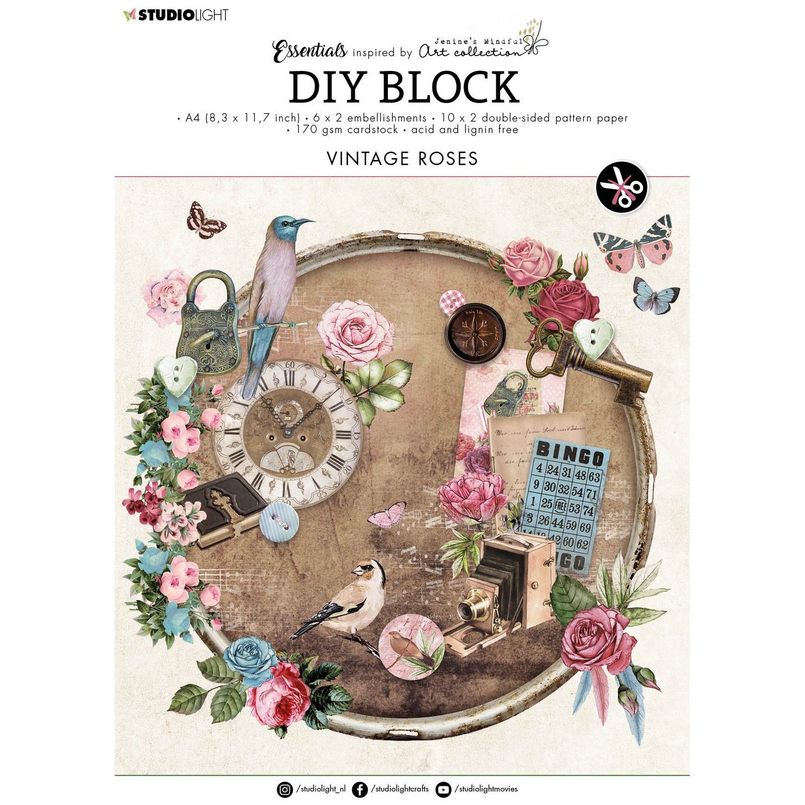 Studio Light • Essentials DIY Block Vintage Roses 