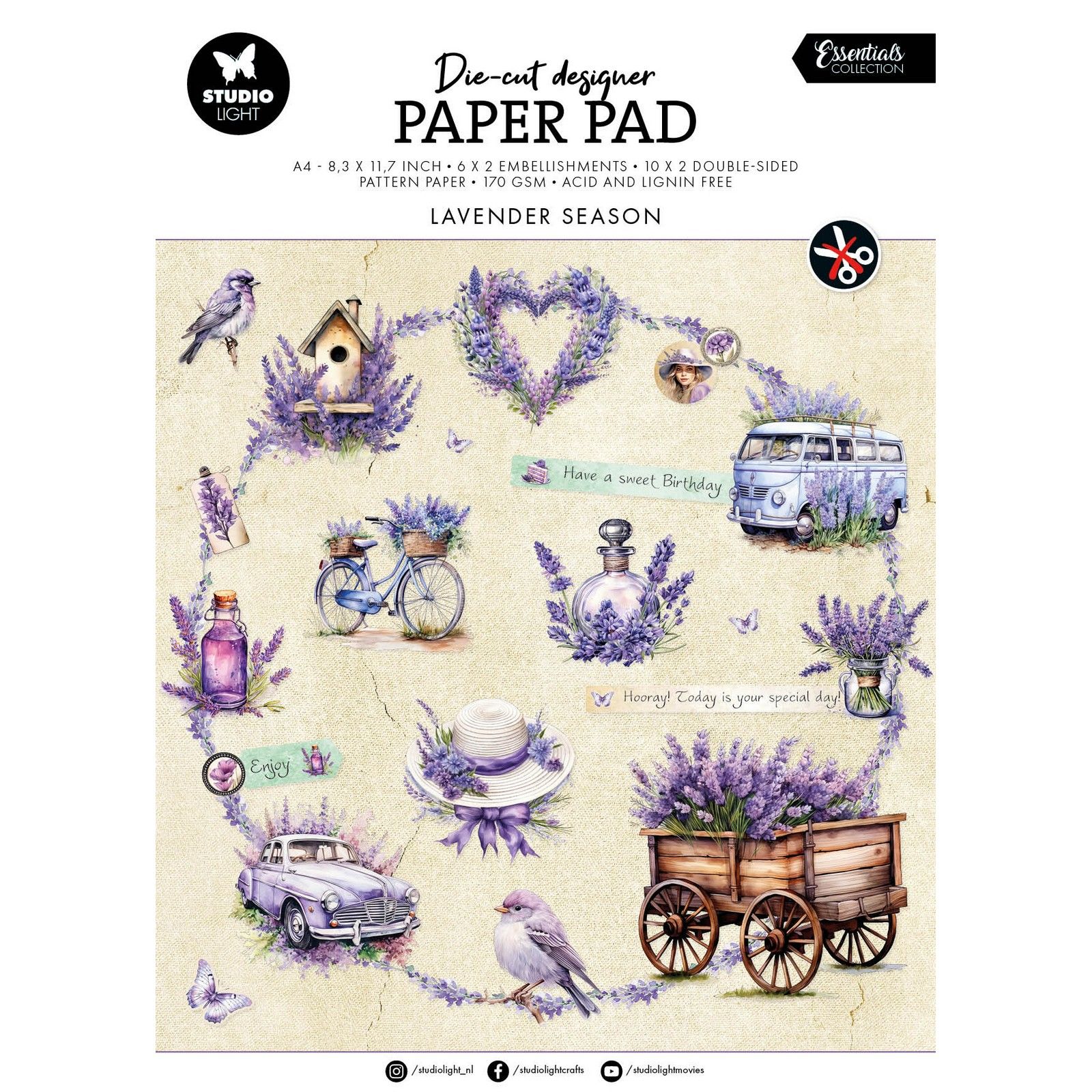Studio Light • Essentials Die-cut Paper Pad Lavender season