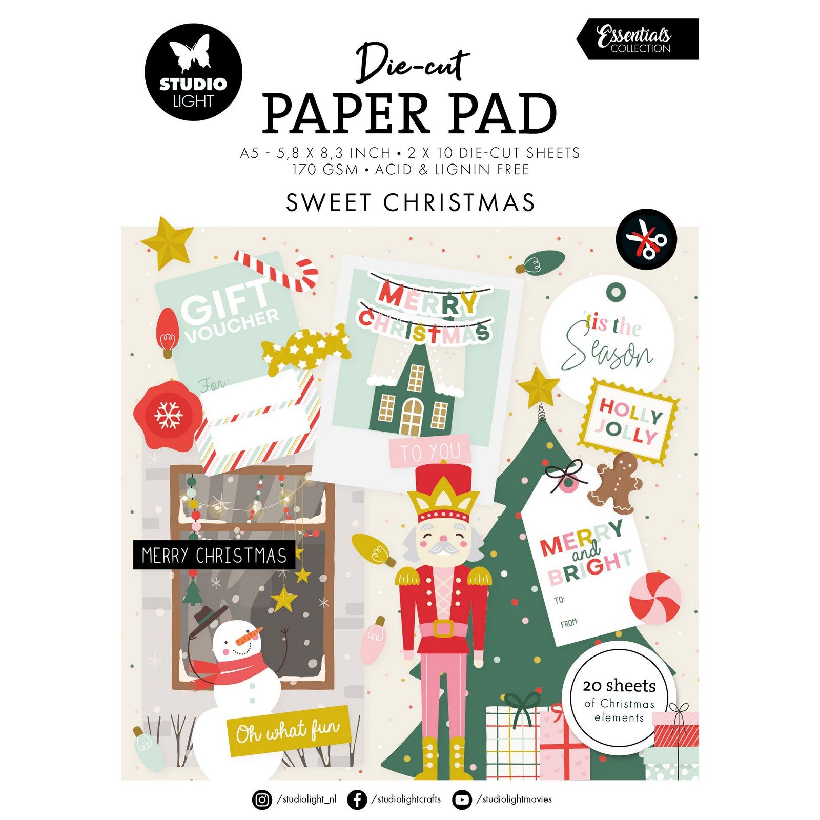 Studio Light • Essentials Die-Cut Paper Pad Sweet Christmas