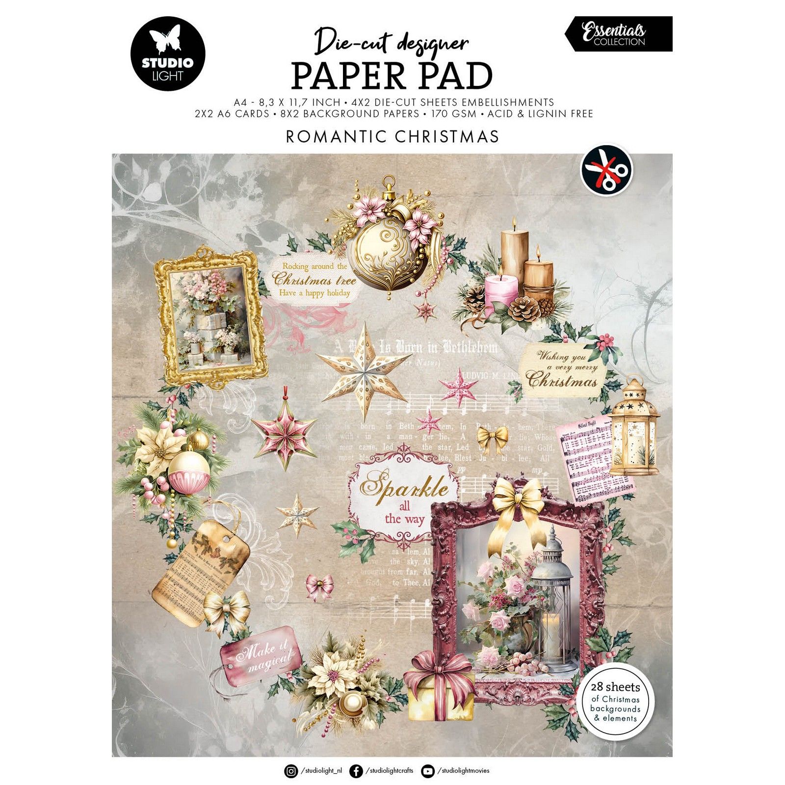 Studio Light • Essentials Die-cut Designer PP Romantic Christmas