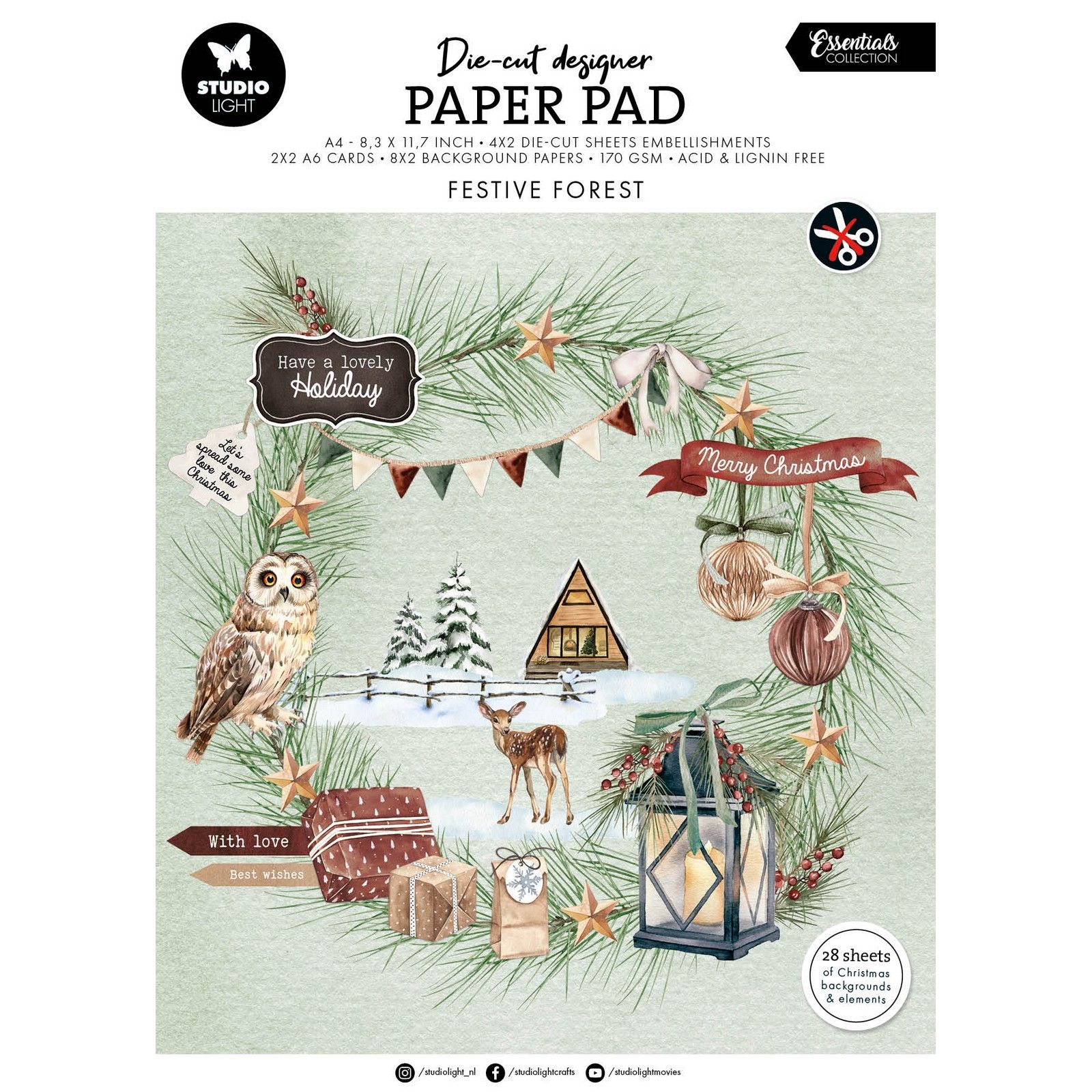 Studio Light • Essentials Die-cut Designer PP Festive Forest