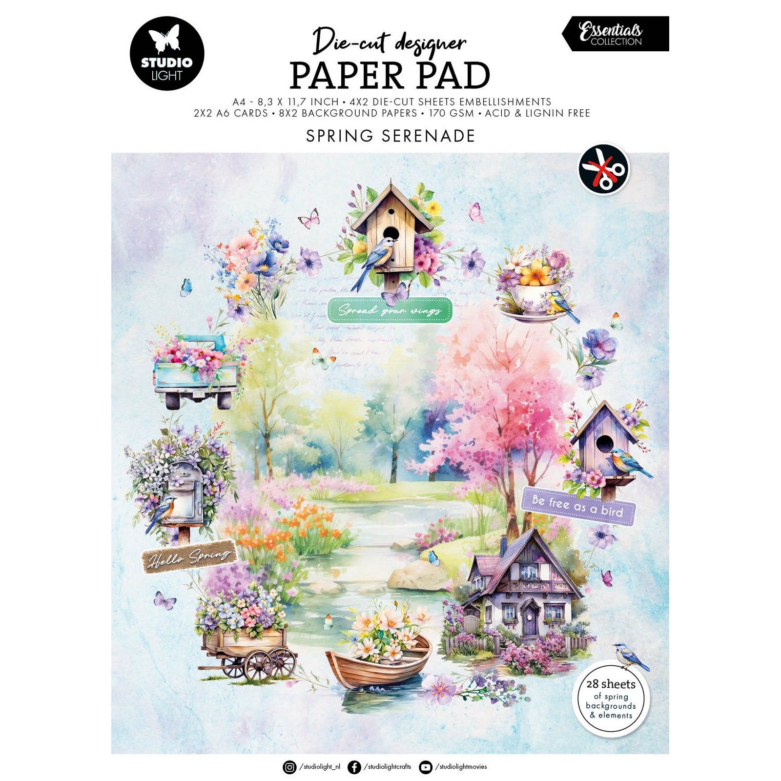 Studio Light • Essentials Die-cut Designer PP Spring serenade