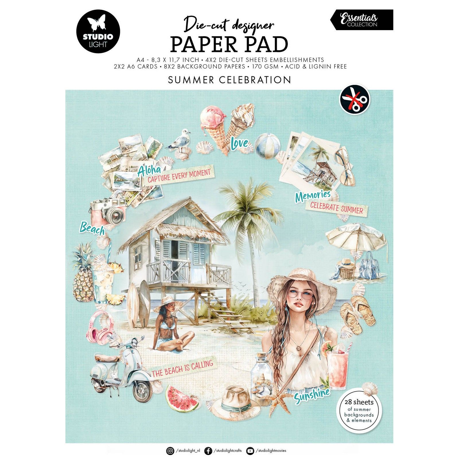 Studio Light • Essentials Die-Cut Paper Pad Summer Celebration