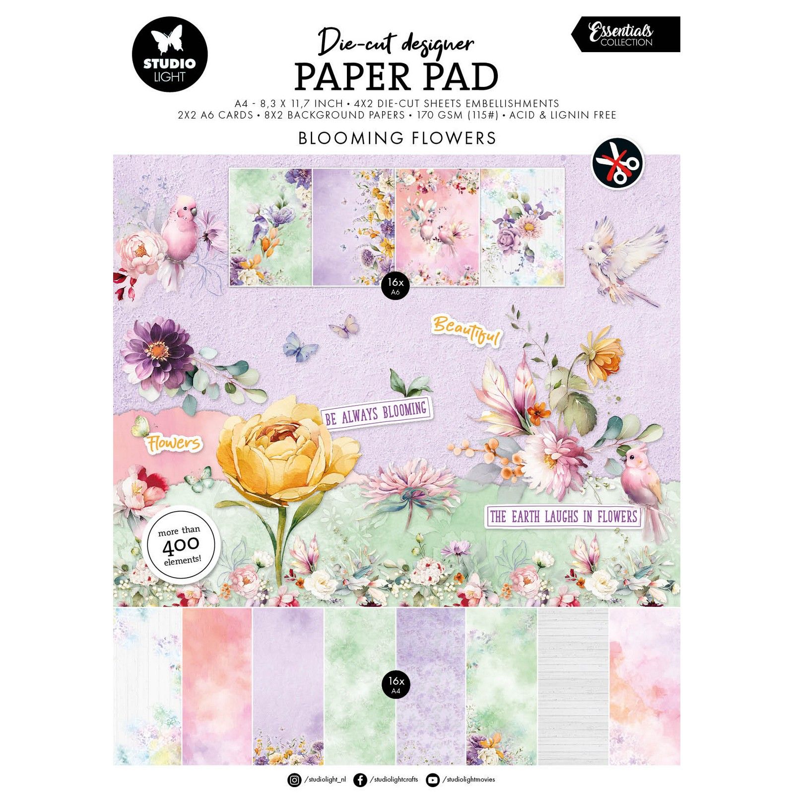 Studio Light • Essentials Die-cut Paper Pad Flowers