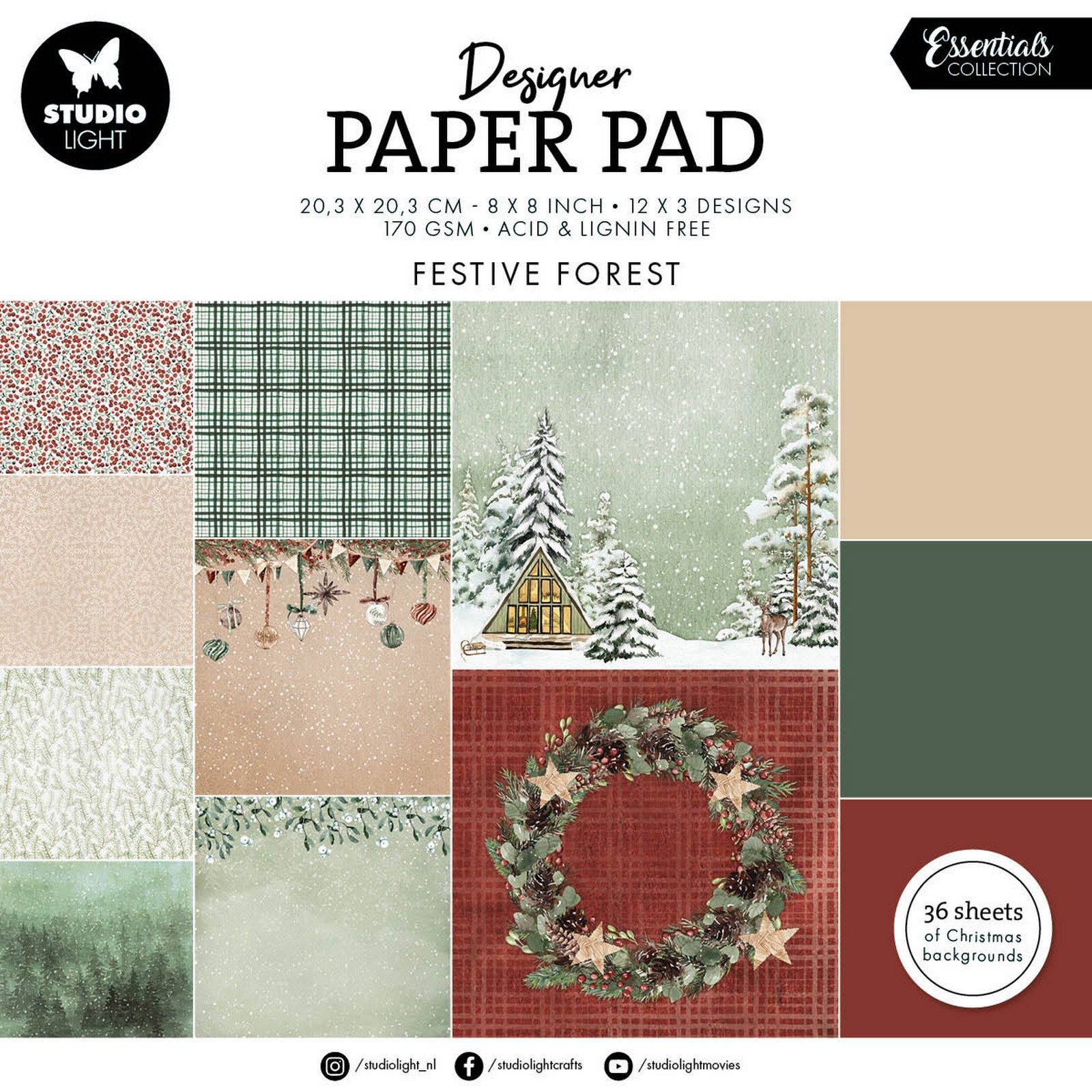 Studio Light • Essentials Design Paper Pad Festive Forest