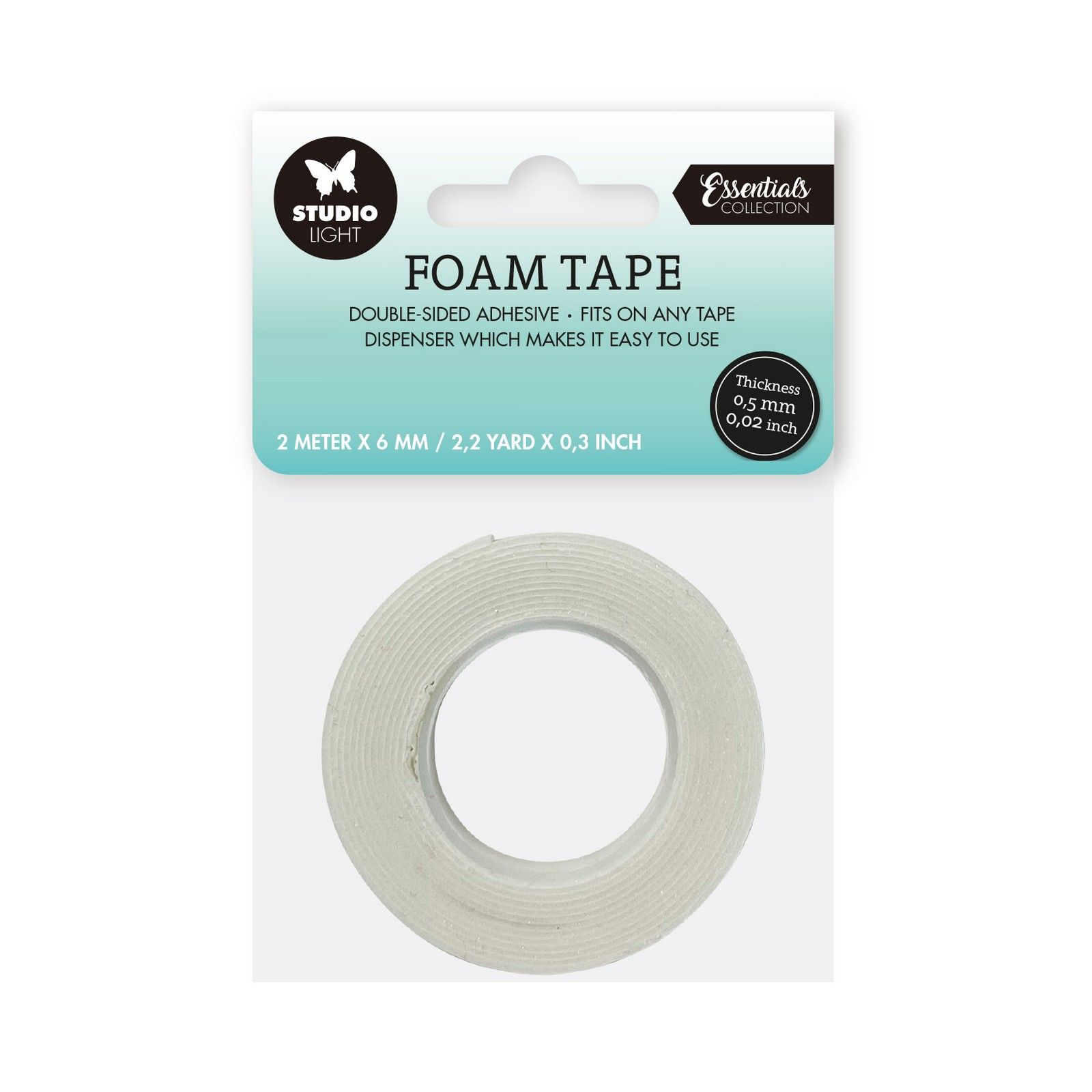 Studio Light • Essential Tools Doublesided Foam Tape 0,5mm Thick - 0,6mm Wide