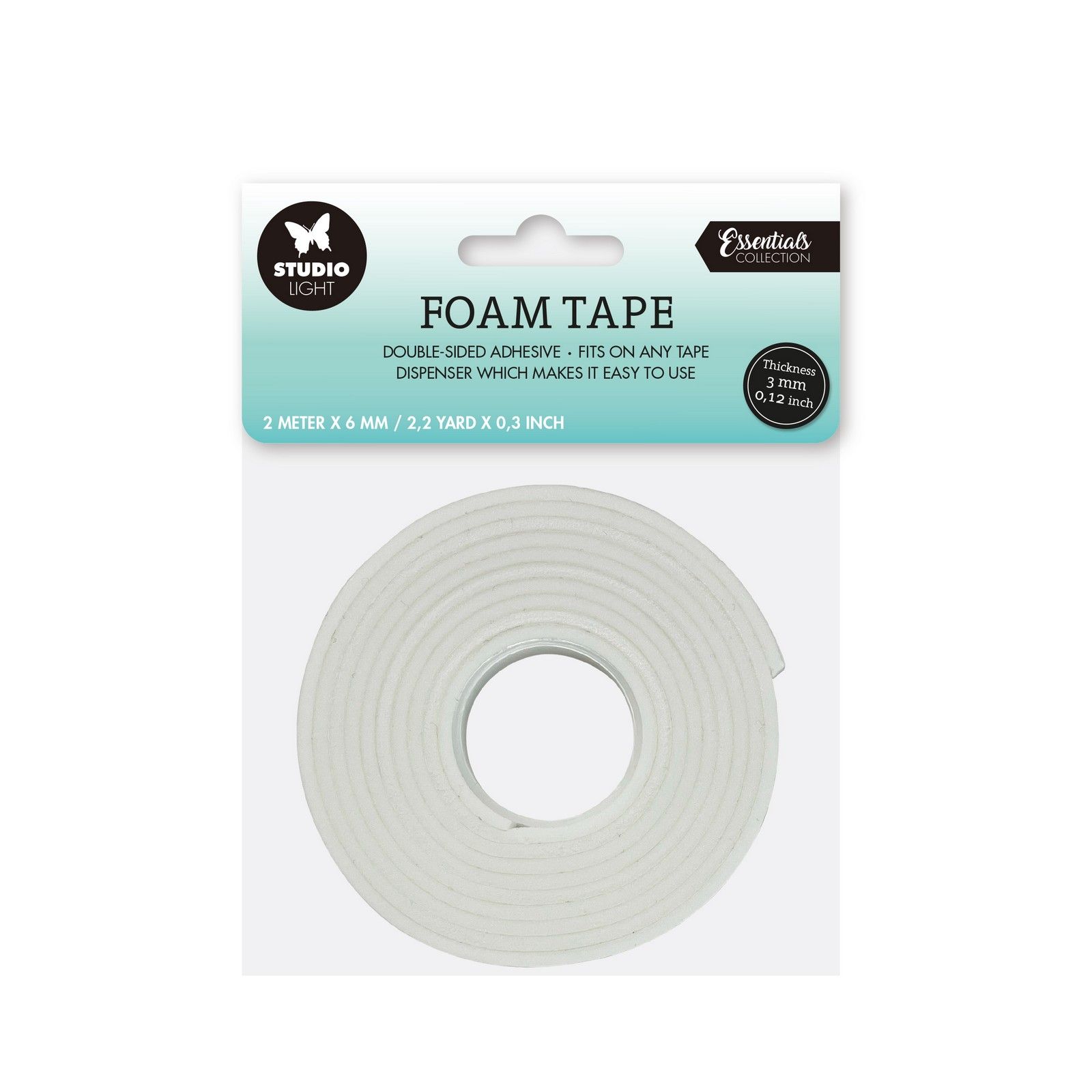 Studio Light • Essential Tools Doublesided Foam Tape 3mm Thick - 0,6mm Wide