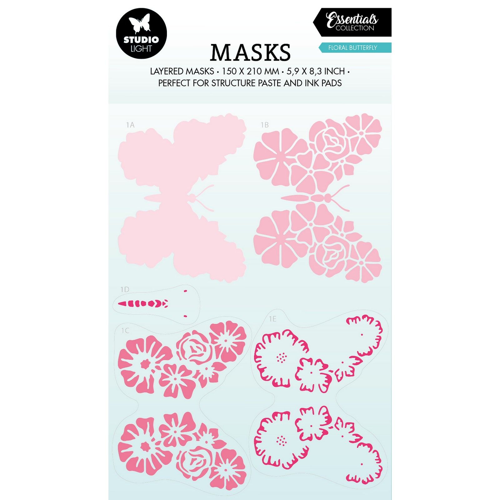 Studio Light • Essentials Mask Stencil Floral Butterfly