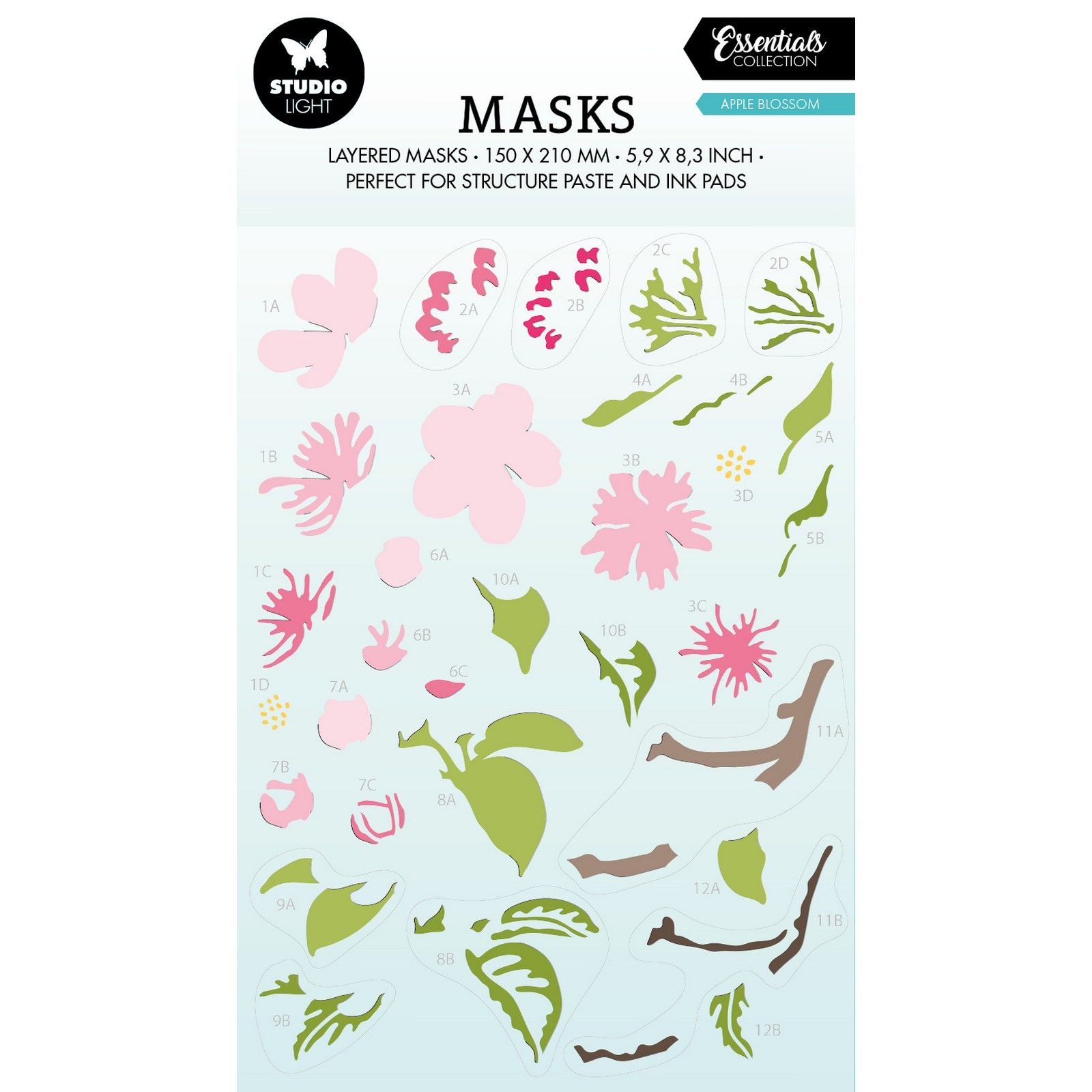 Studio Light • Essentials Mask Stencil Spring Flowers